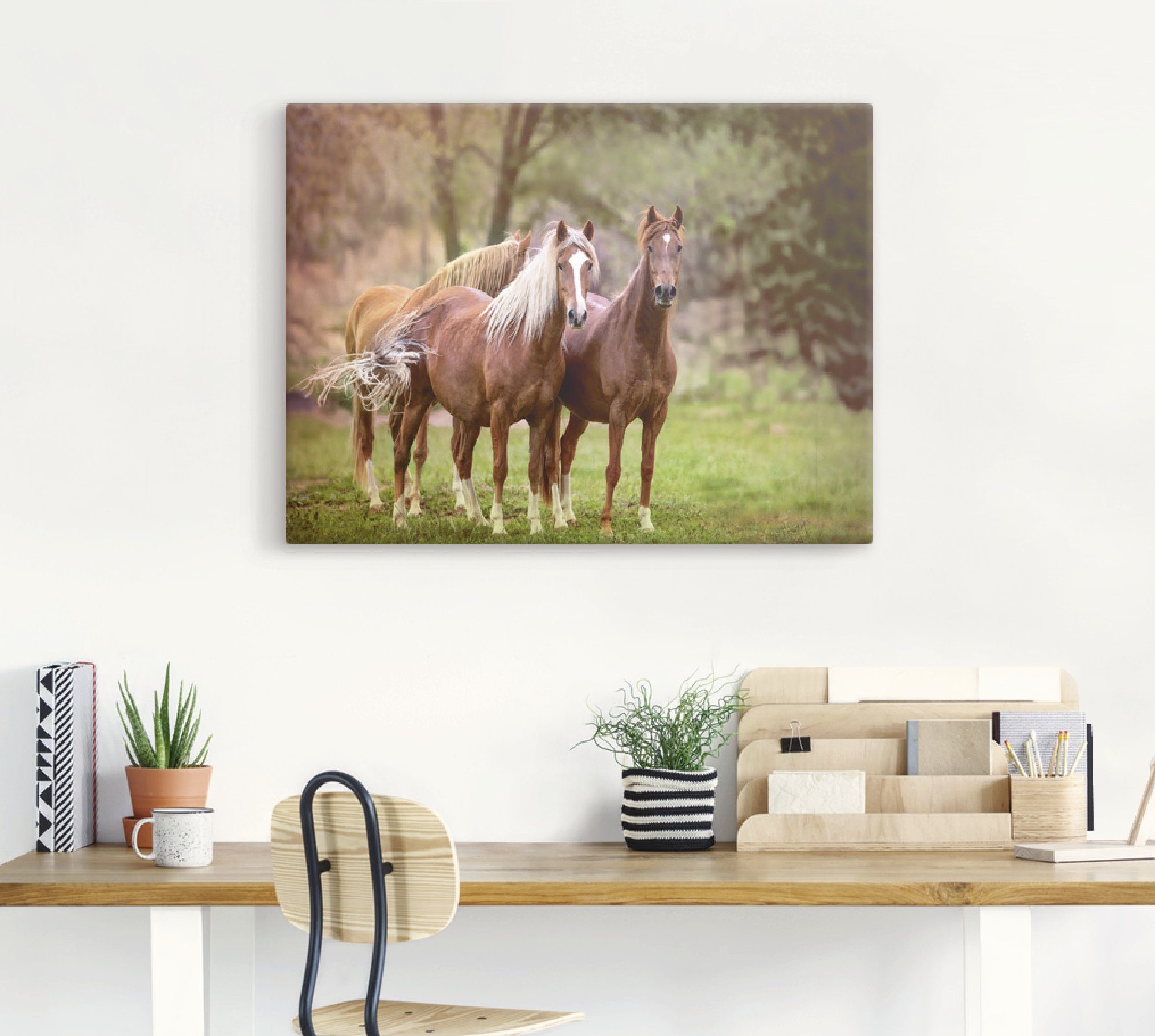 Pferde Haustiere Feldern Wandbild in I, Größen Leinwandbild, Alubild, versch. als Poster oder Wandaufkleber in (1 Artland den St),