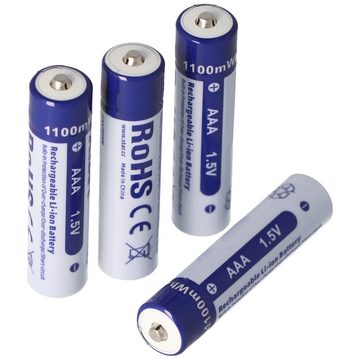 XTAR 4x AAA 1,5V 1100mWh typisch 700mAh Lithium Ionen Akku wiederaufladbar Akku 700 mAh (1,5 V)