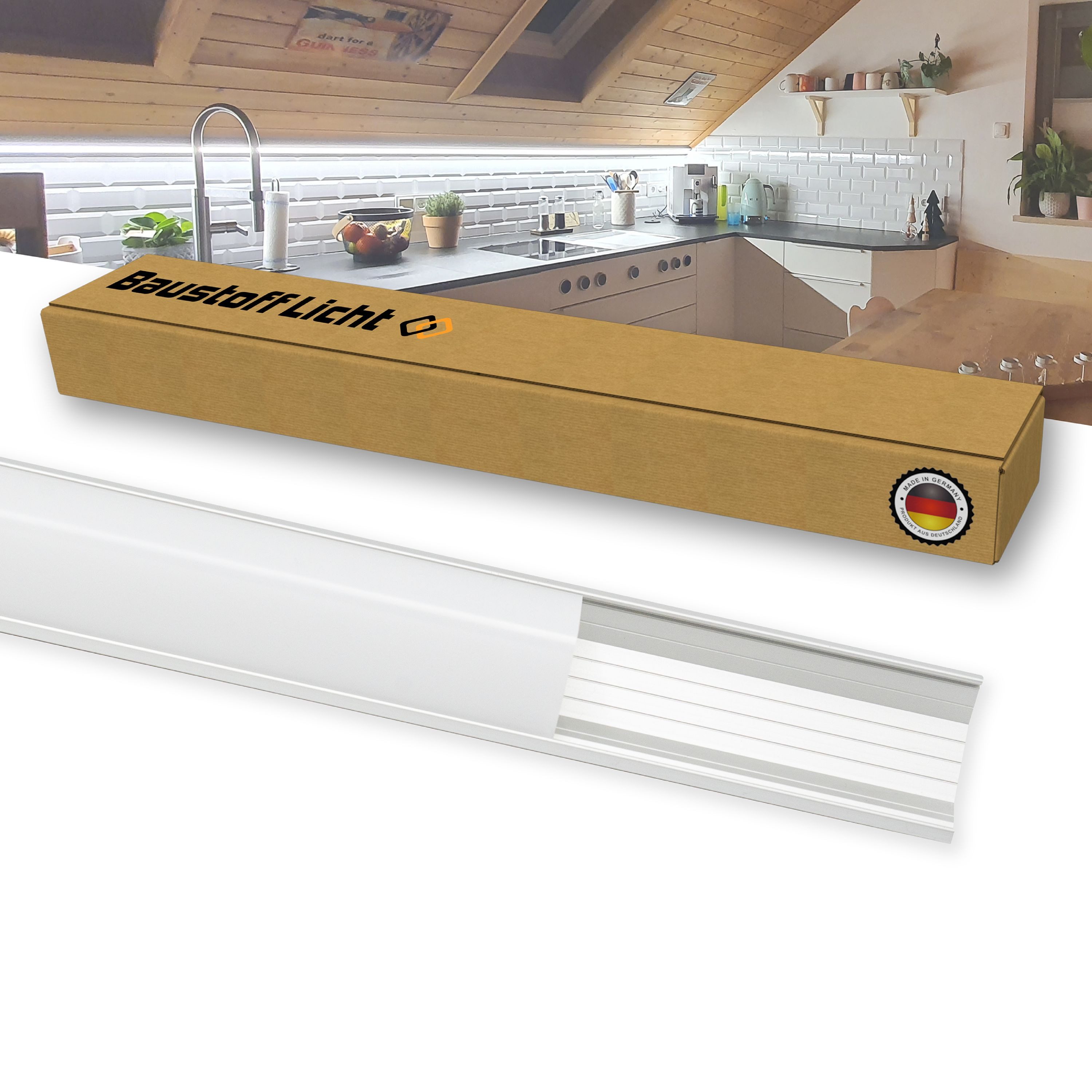 LED Profilelement Profil (311.01, 2-St., Aluprofil + LichtstreuabdeckungAluprofil + 90 Grad Lichtstreuabdeckung)