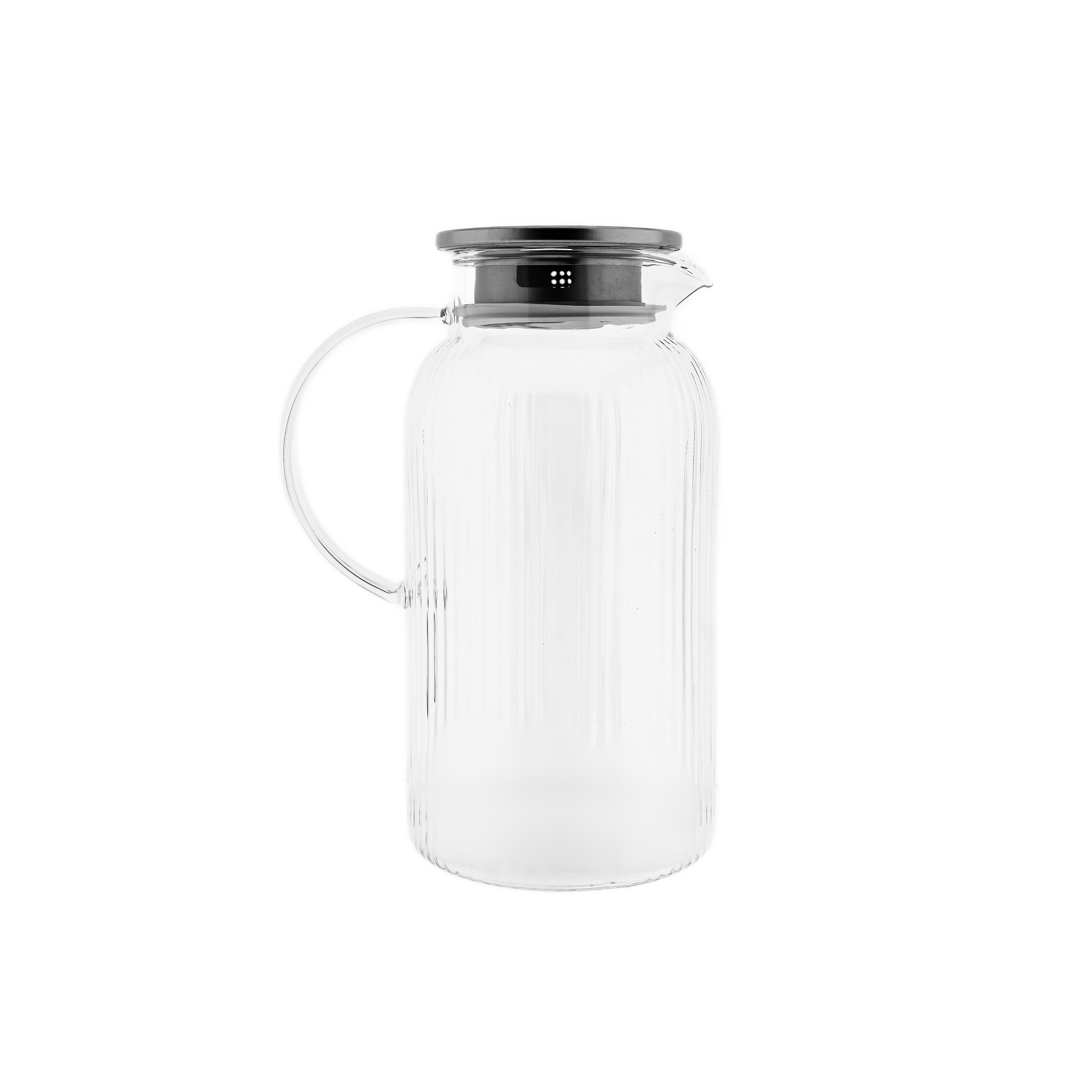 Almina Karaffe "Freya Caraffa" aus hochwertigem Borosilikatglas mit Deckel - 1800ml, (1-tlg)
