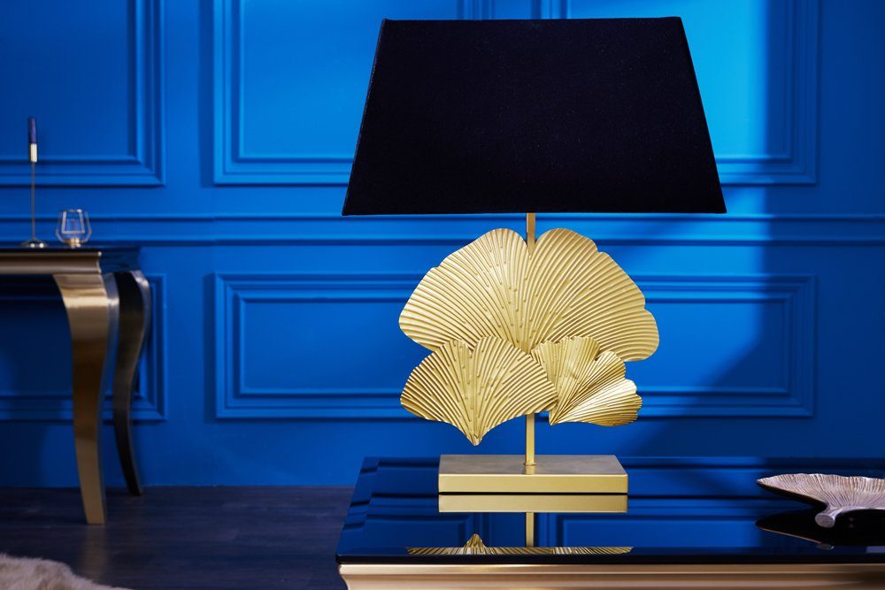 riess-ambiente Tischleuchte GINKGO 60cm gold · · · / Modern Wohnzimmer Dekoration ohne Stoff schwarz, Ein-/Ausschalter, Leuchtmittel, · Metall