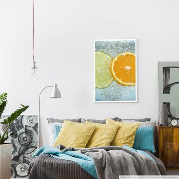 Sinus Art Poster 60x90cm Food-Fotografie Poster Aufgeschnittene Limette und Orange