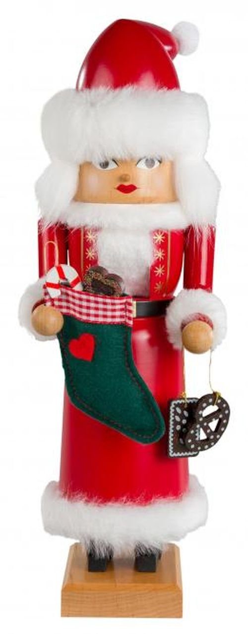 KWO Kunstgewerbe Werkstätten Nussknacker Nußknacker Mrs Santa BxTxH= 10x10x29cm NEU