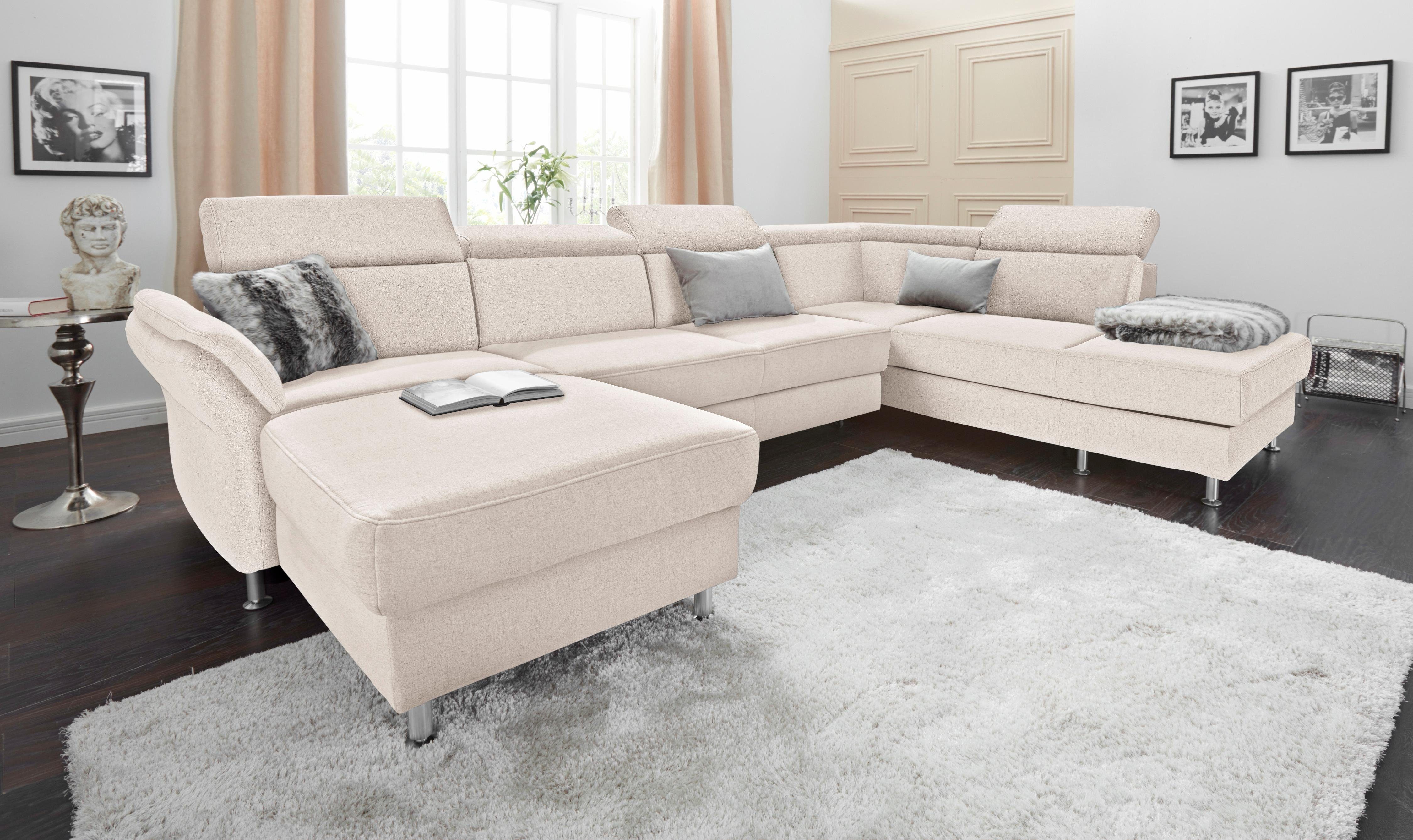 sit&more Wohnlandschaft Avignon U-Form, wahlweise mit Bettfunktion und Stauraum, inklusive Kopfteilverstellung