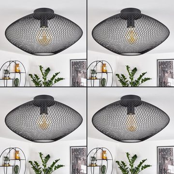 hofstein Deckenleuchte »Careno« moderne Deckenlampe aus Metall in Schwarz, ohne Leuchtmittel, mit Gitter-Optik, Spot mit Lichteffekten, E27