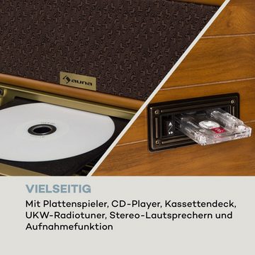 Auna »Belle Epoque 1910 Retro-Stereoanlage Plattenspieler CD-Player Lautsprecher« Plattenspieler (Schallplatten Spieler Turntable Vinyl Plattenspieler)