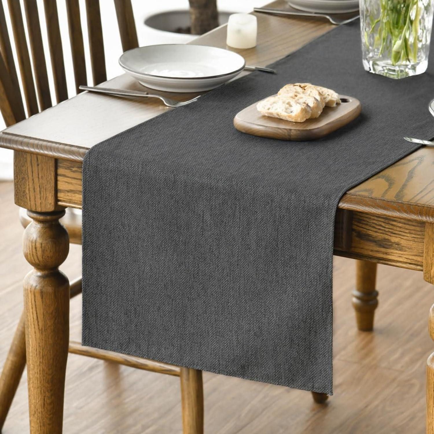 LuxusKollektion Tischläufer Tischläufer Grau 40x140 cm (1-tlg)