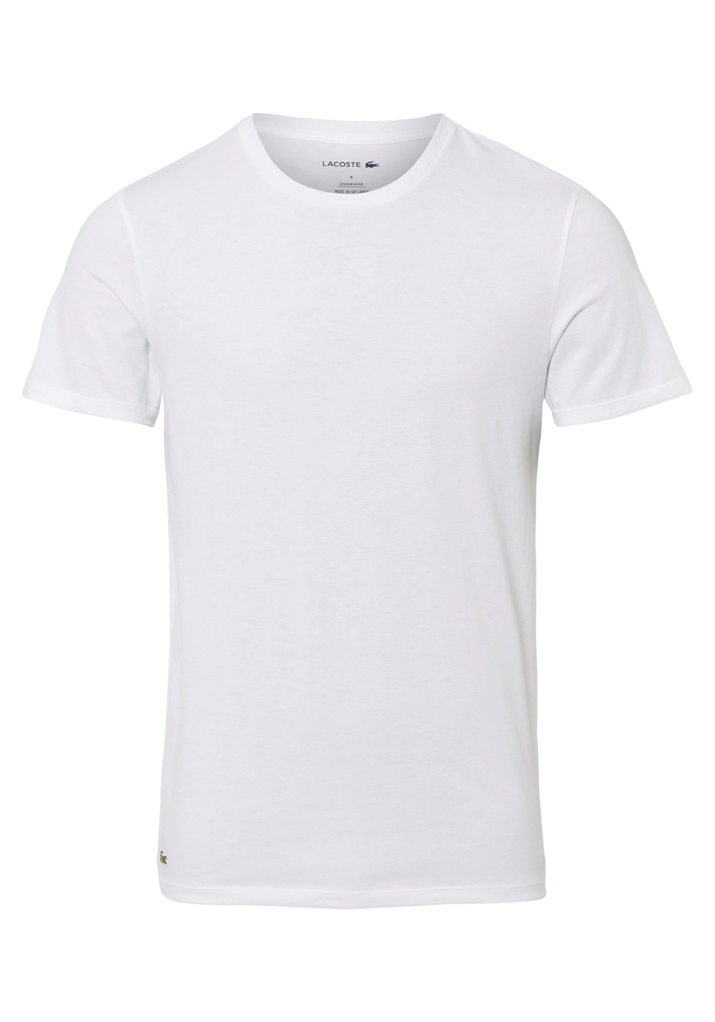 Lacoste T-Shirt (3er-Pack) Atmungsaktives Baumwollmaterial angenehmes für Hautgefühl weiß
