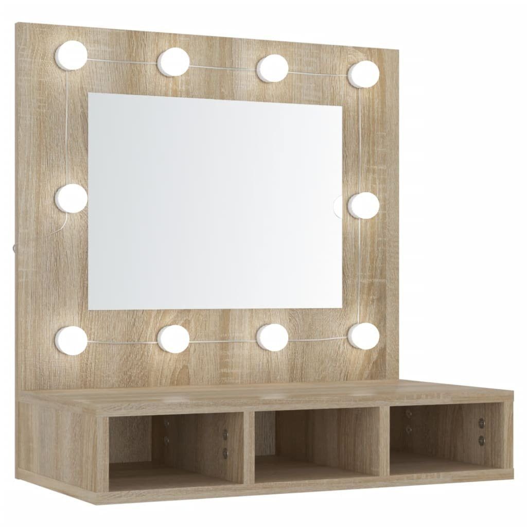 mit (1-St) LED 60x31,5x62 Sonoma Spiegelschrank Badezimmerspiegelschrank vidaXL Sonoma-Eiche Eiche cm