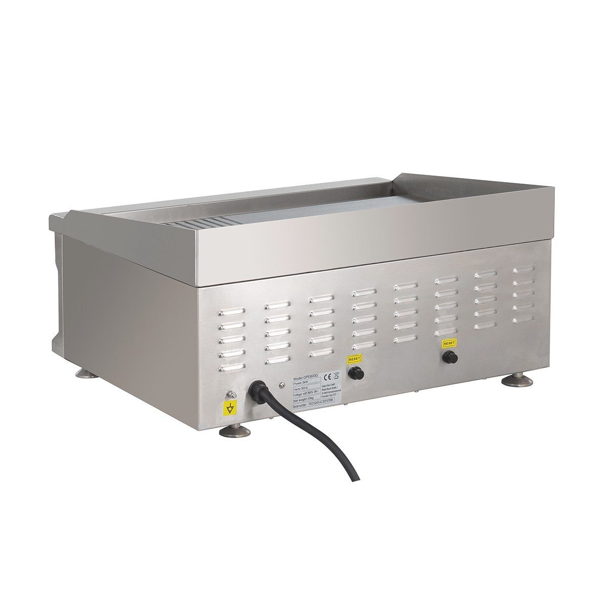 GastroHero Elektrogrill Elektro-Grillplatte 60 x 40 cm, glatt / gerillt - Tischgerät