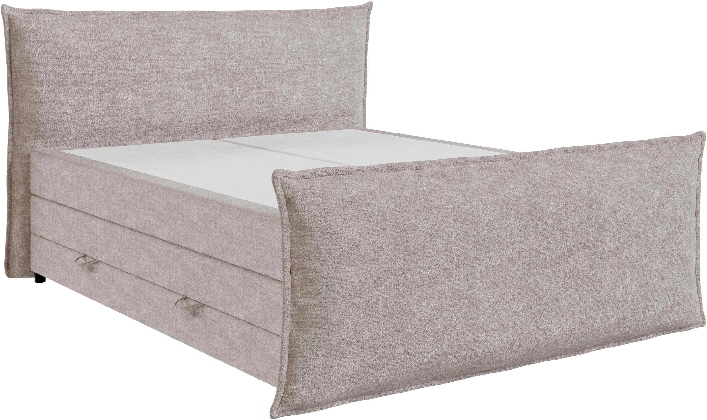 FORTE Boxspringbett Harmonie inkl. Bettkasten und Topper, Kopf- und Fußteil in Kissenoptik, in den Breiten 140cm, 160cm und 180cm erhältlich – Bild 4 von 5