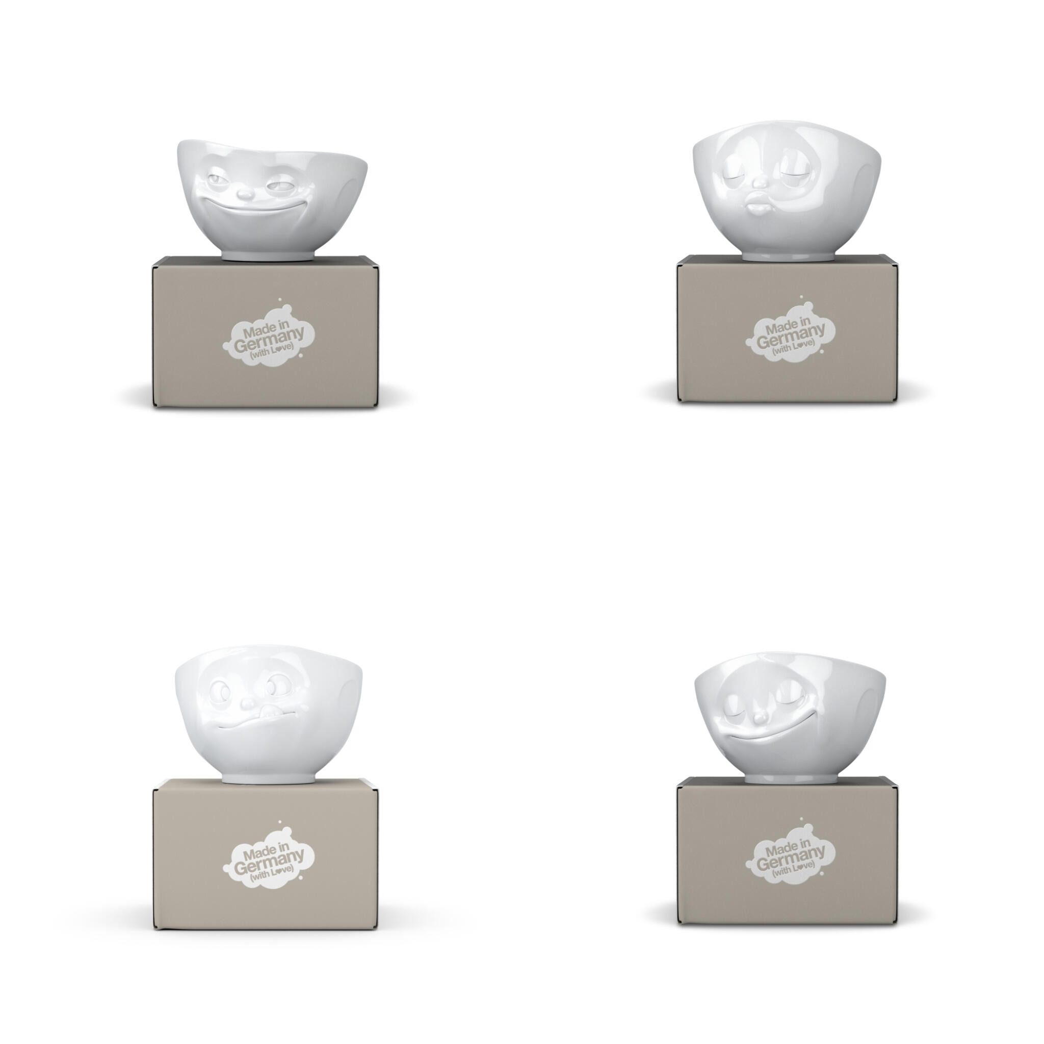 FIFTYEIGHT PRODUCTS Müslischale Schalen-Set 4-tlg. je 500 ml, Hartporzellan Hotelqualität, Spülmaschinenfest und mikrowellengeeignet, (1-tlg)