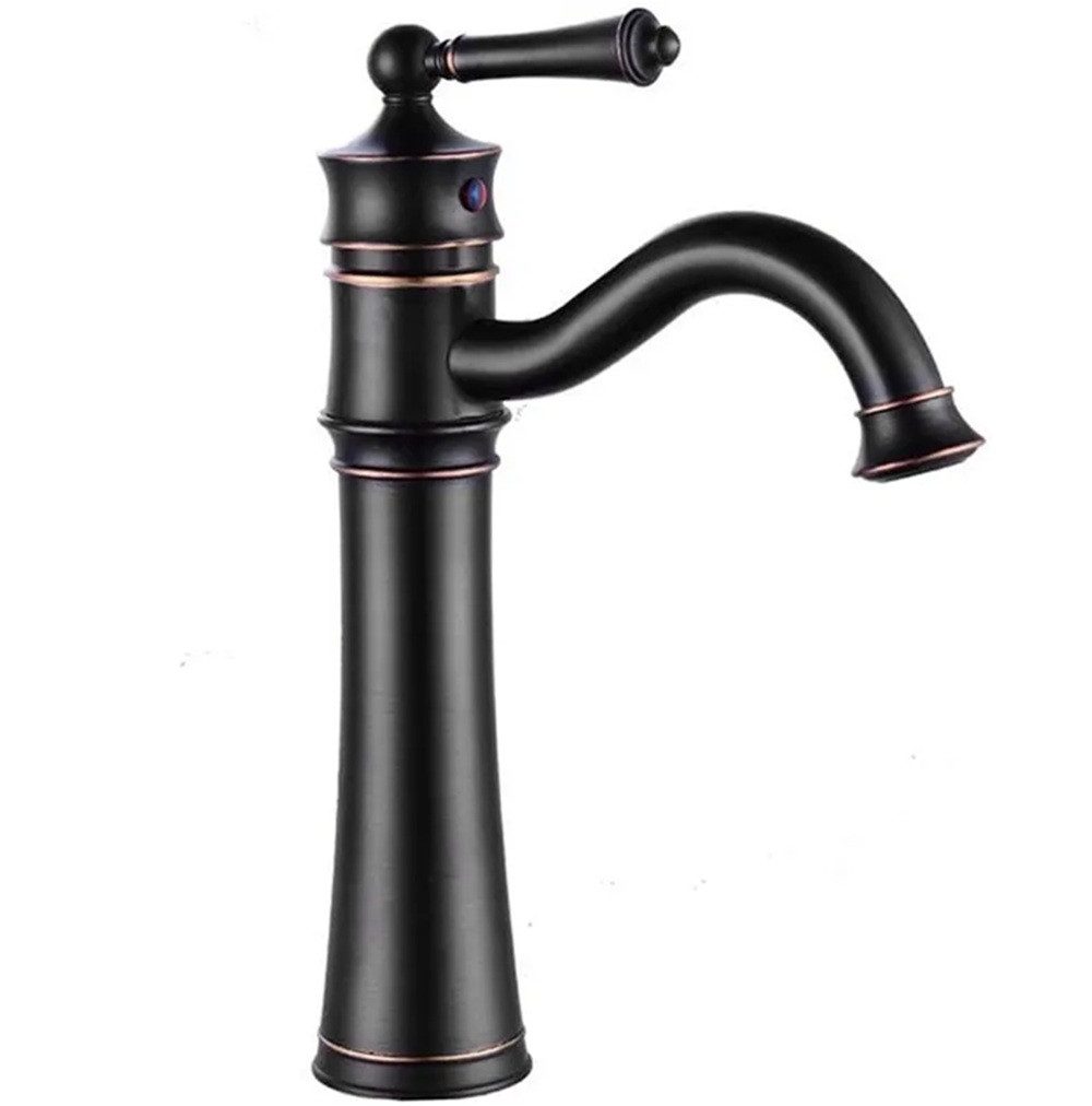 wohnwerk.idee Waschtischarmatur Waschbeckenarmatur Wasserhahn Retro Vintage Antik Schwarz Alt