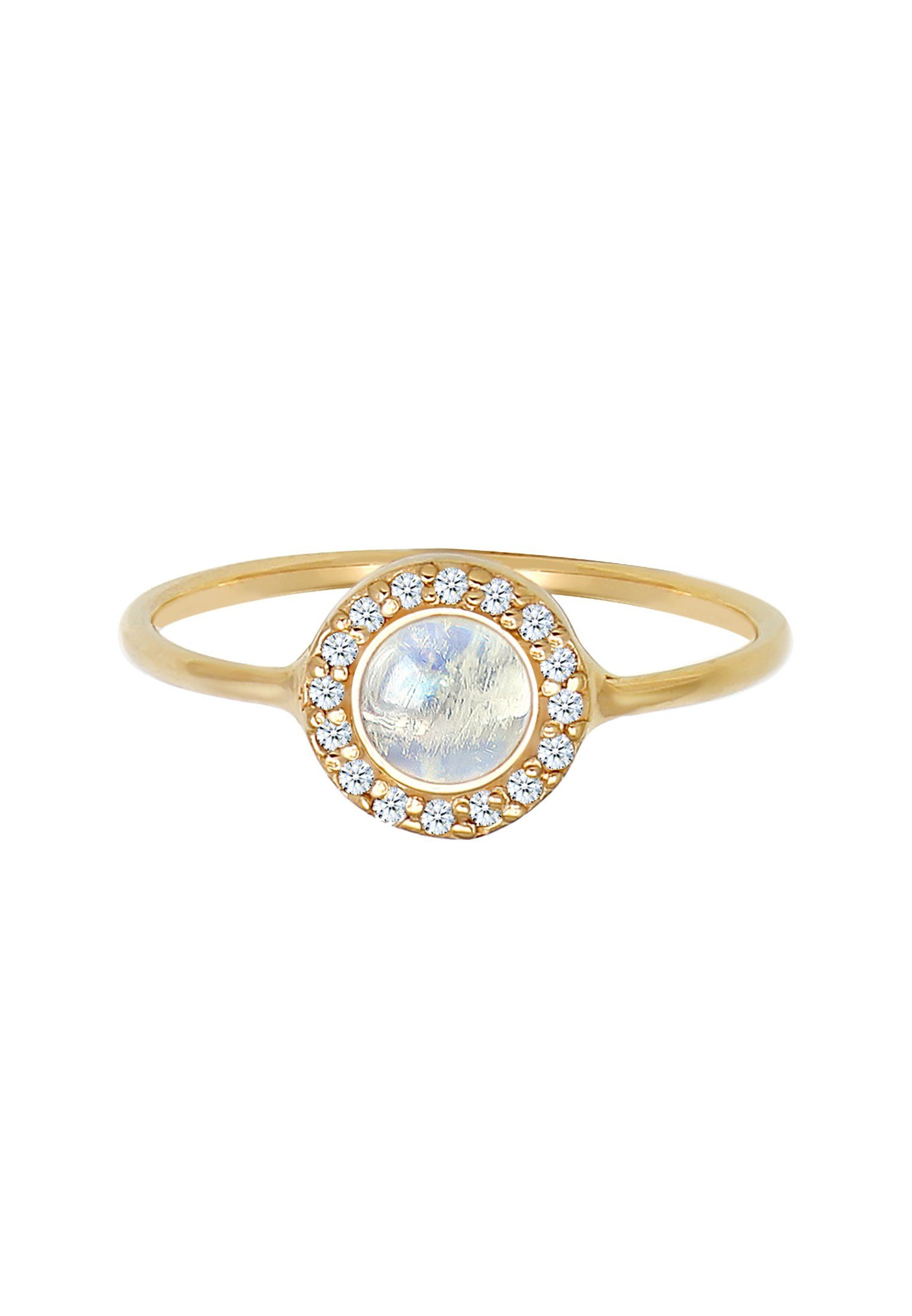 Elli DIAMONDS Fingerring Mondstein Diamant Weiß Brillantschliff (0.016ct) 5 günstig online kaufen