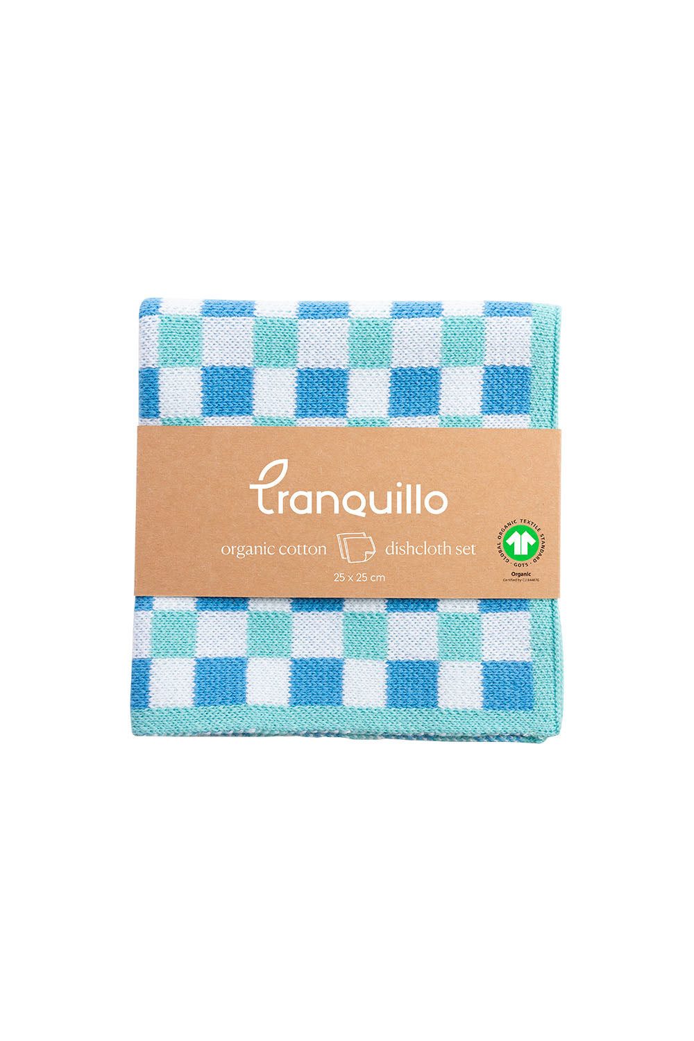 Tranquillo Spültuch Bio-Baumwolle 2er-Set CHECK 25x25cm waschbar, äußerst saugfähig, weich, Abwaschtücher-Set GOTS-zertifiziert, strapazierfähig & langlebig