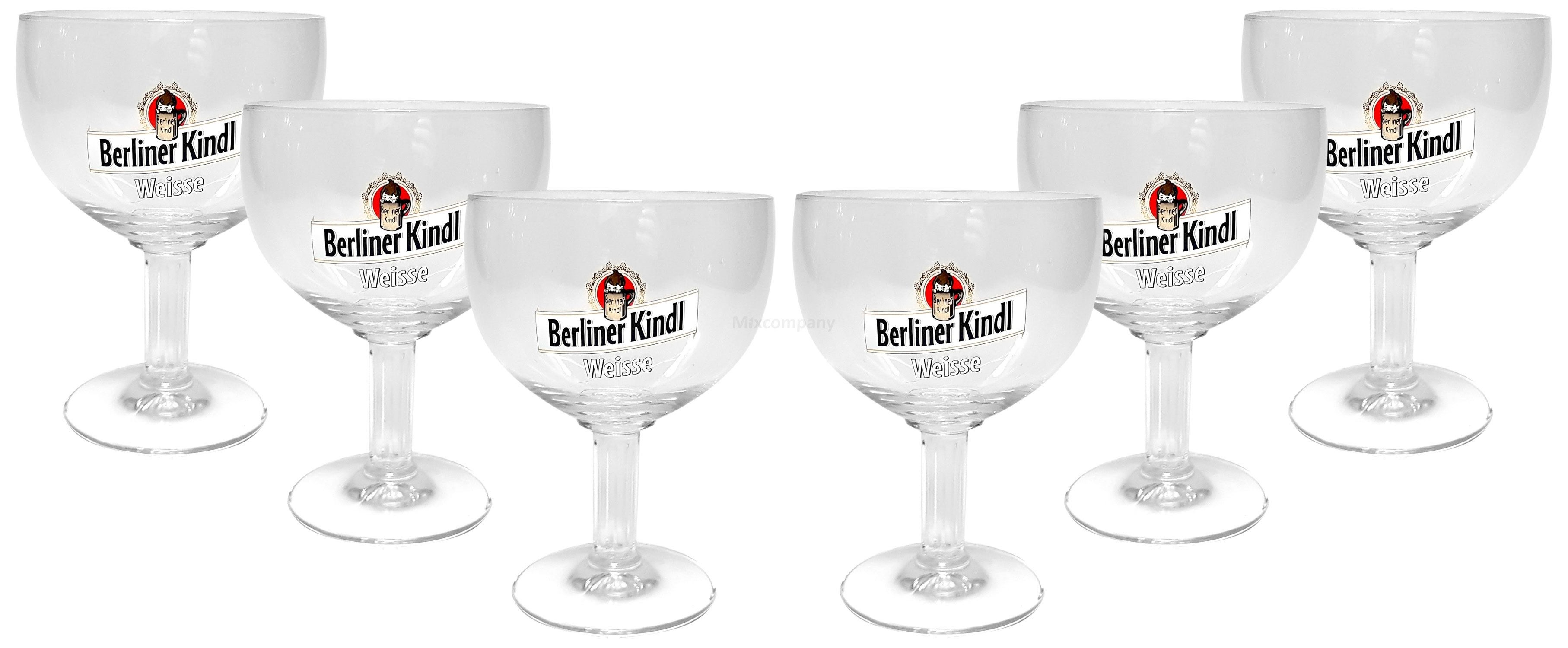 Mixcompany Gläser-Set Berliner Kindl Weisse Pokal Glas Gläser-Set - 6x Pokalgläser