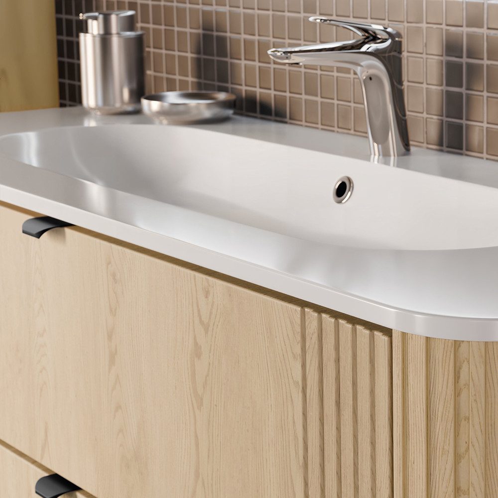 Lomadox Badmöbel-Set OLIVA-56, (Spar-Set, 3-St., Waschtisch Hochschrank), E günstig online kaufen