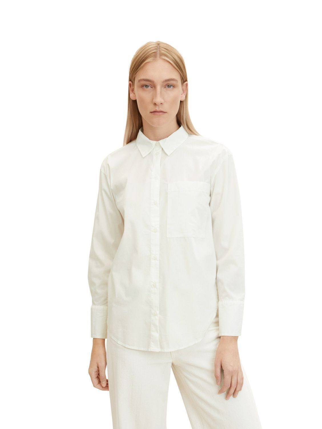 TOM TAILOR Blusenshirt POPLIN (1-tlg) aus Baumwollmix