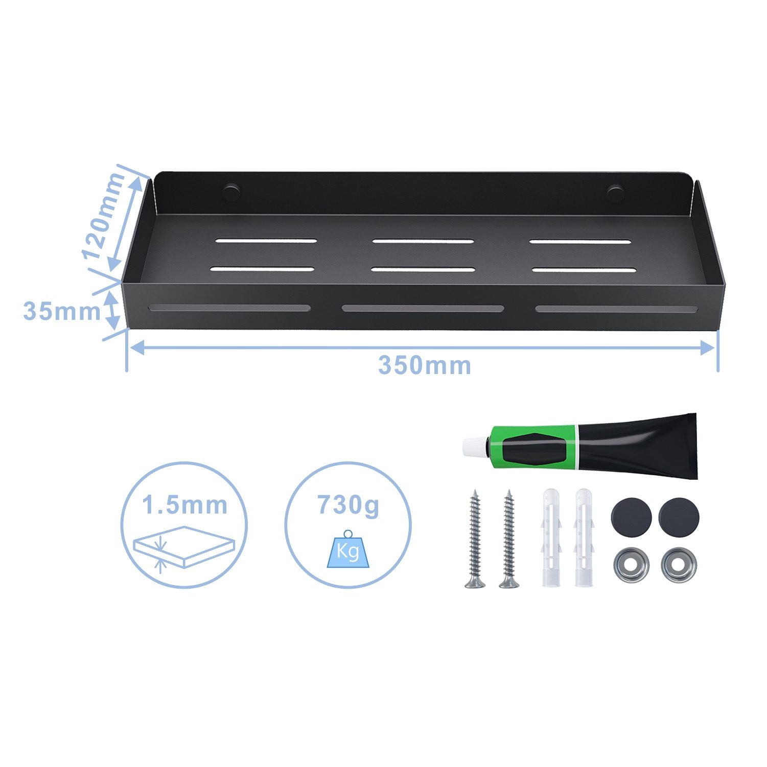 AQUABATOS Duschablage Duschablage ohne bohren Ecke Edelstahl rechteckig, Du günstig online kaufen