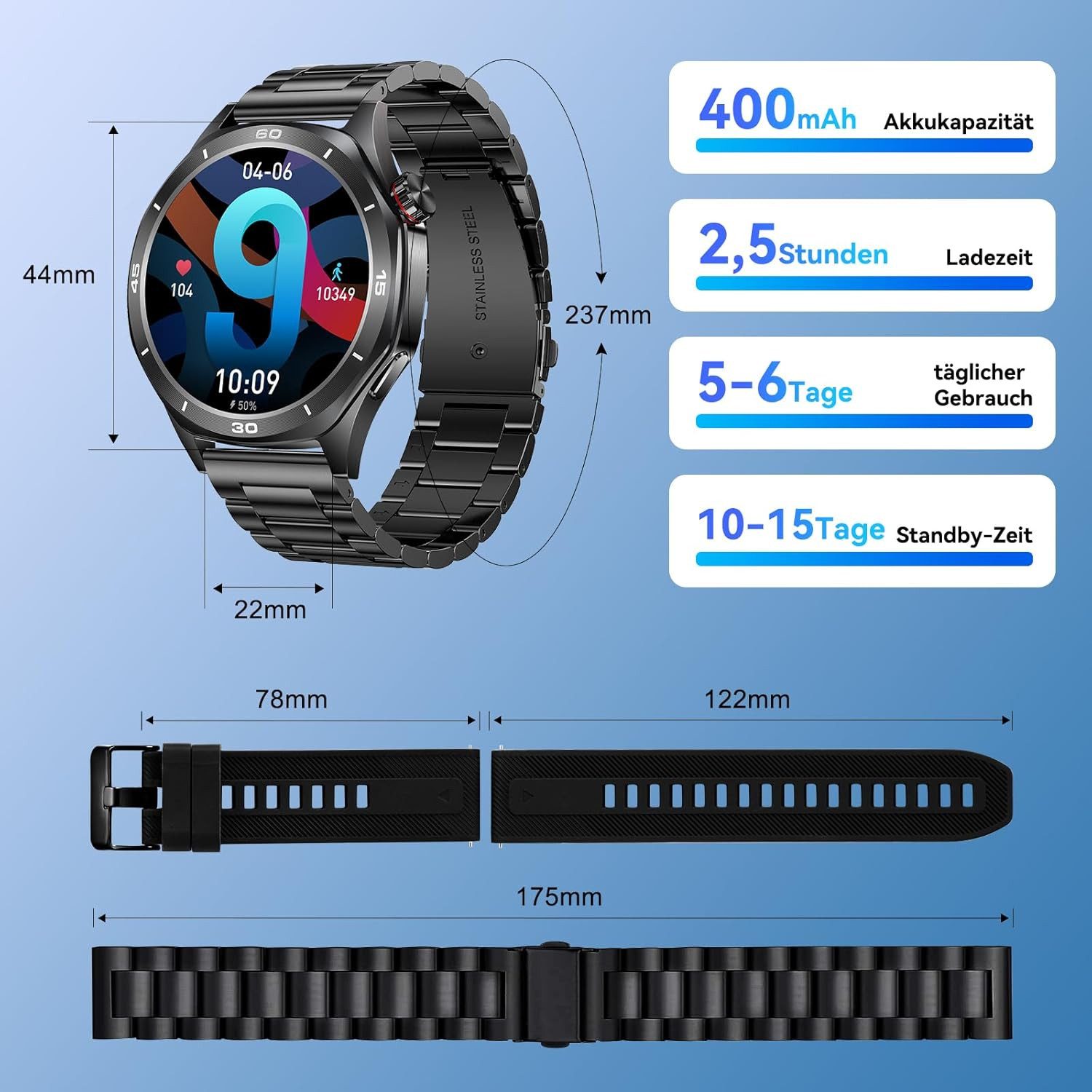 MEGALITH I129 Smartwatch (3,8 cm, android ios)