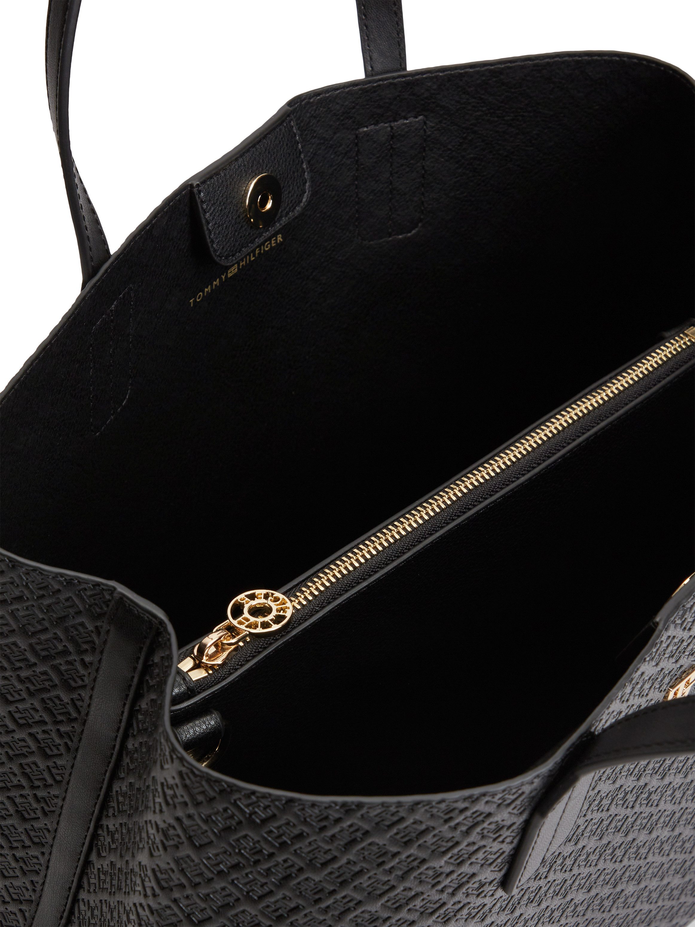 Tommy Hilfiger Handtasche TH ICON SATCHEL MONO, Damen Schultertasche, Satchel mit trendiger TH-Allover-Logoprägung – Bild 5 von 5