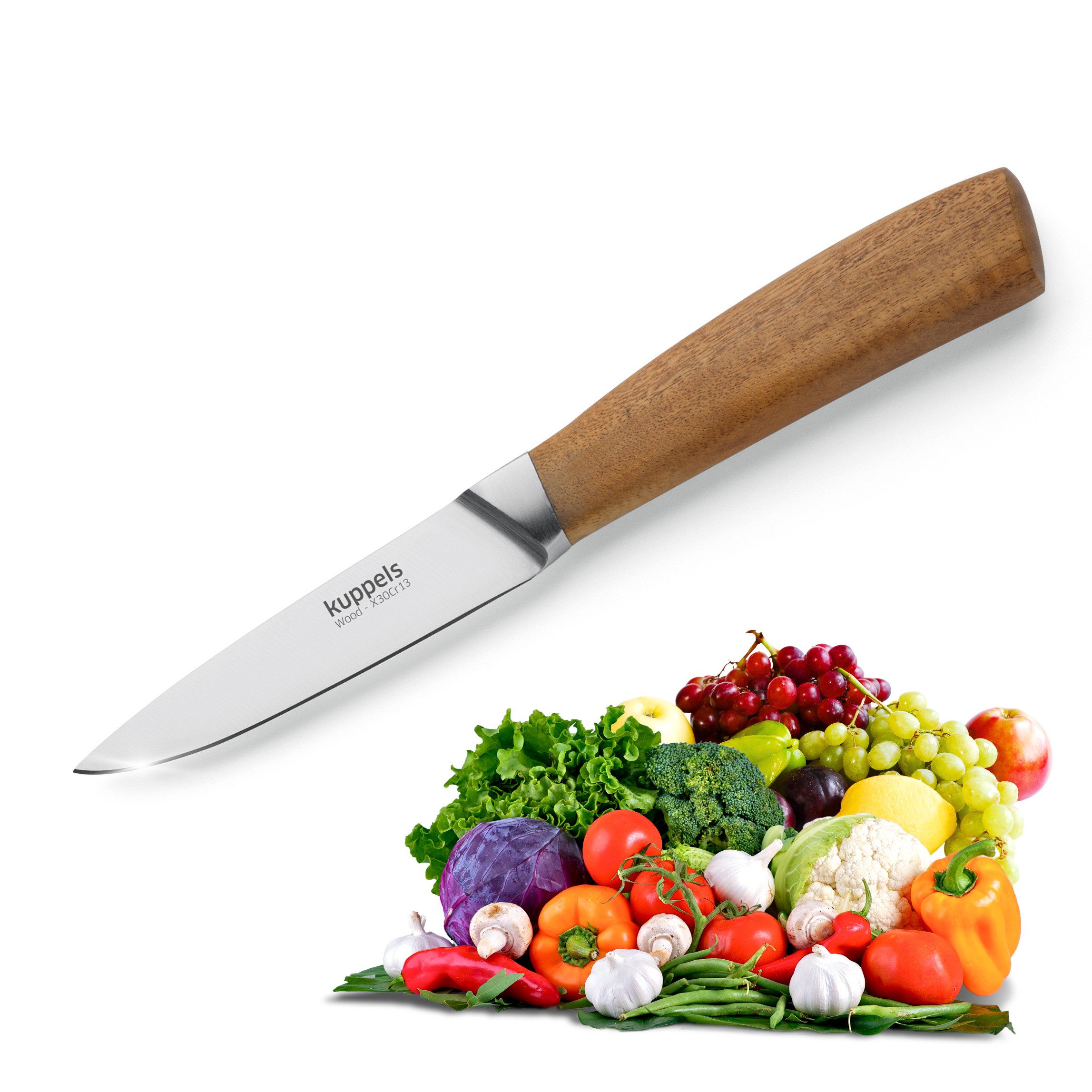 Kuppels Gemüsemesser WOOD, Klingenstahl 3Cr14, natürliches Design