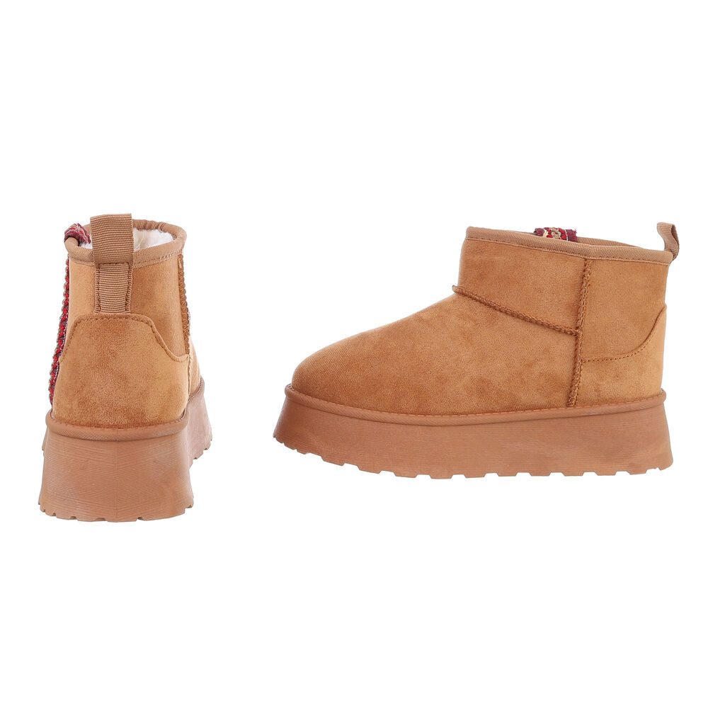 Ital-Design Damen Snowboots Freizeit Snowboots (87417872) Flach Stiefeletten in Camel – Bild 5 von 5