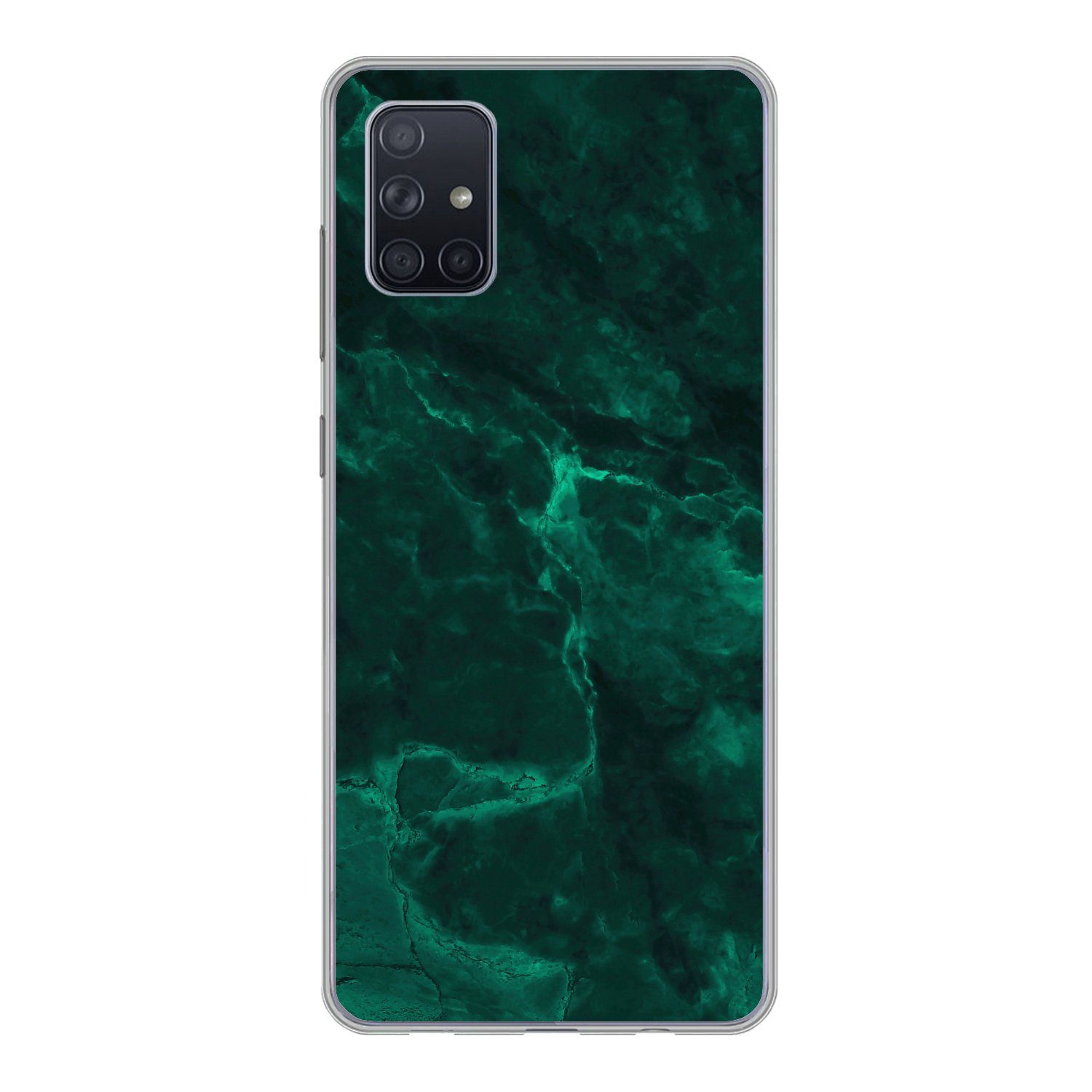 MuchoWow Handyhülle für Samsung Galaxy A71 Marmor - Limone - Grün - Strukturiert - Marmoro, Phone Case, Silikon, Schutzhülle Dünn