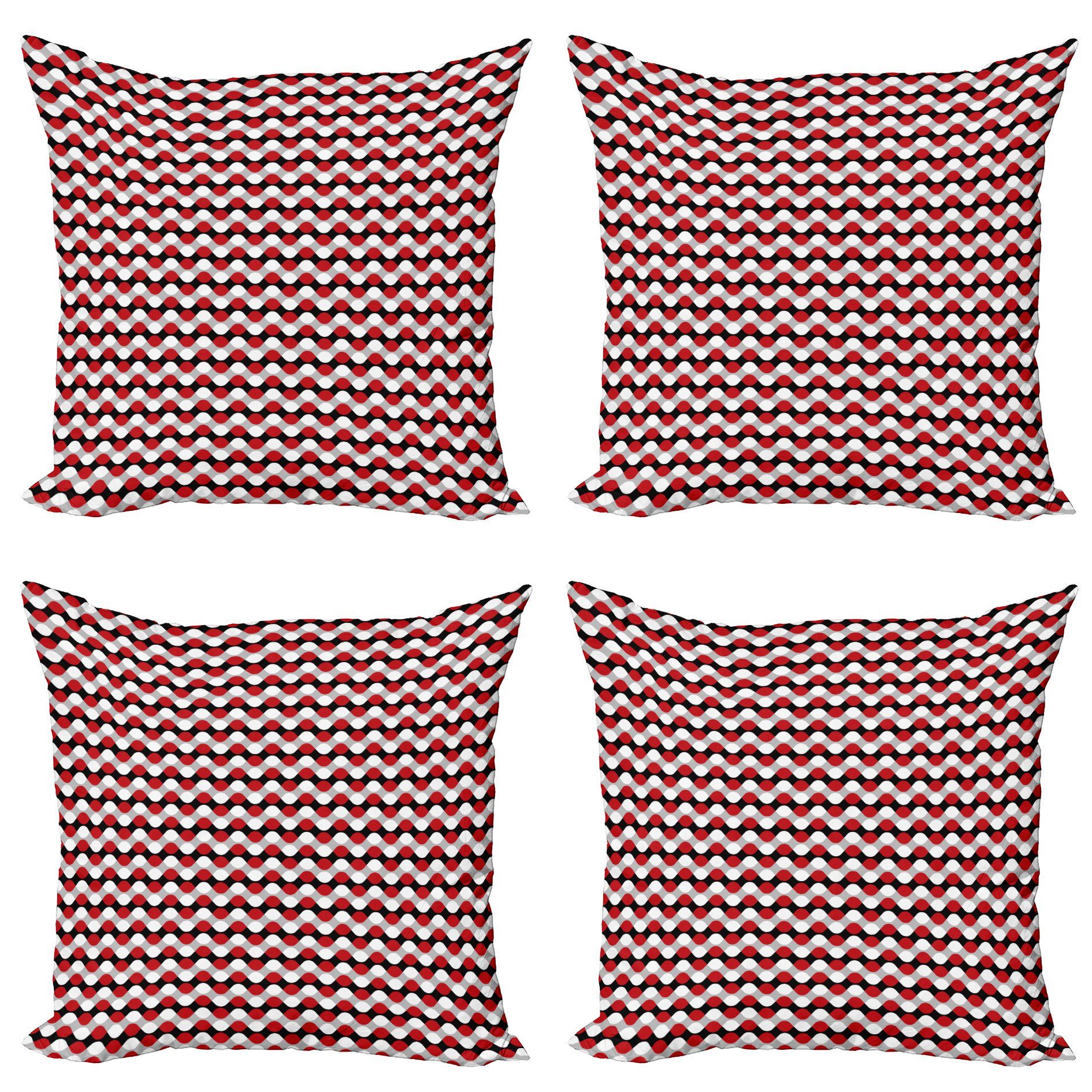 Kissenbezüge Modern Accent Doppelseitiger Digitaldruck, Abakuhaus (4 Stück), Geometrisch Bicolor ovale Formen