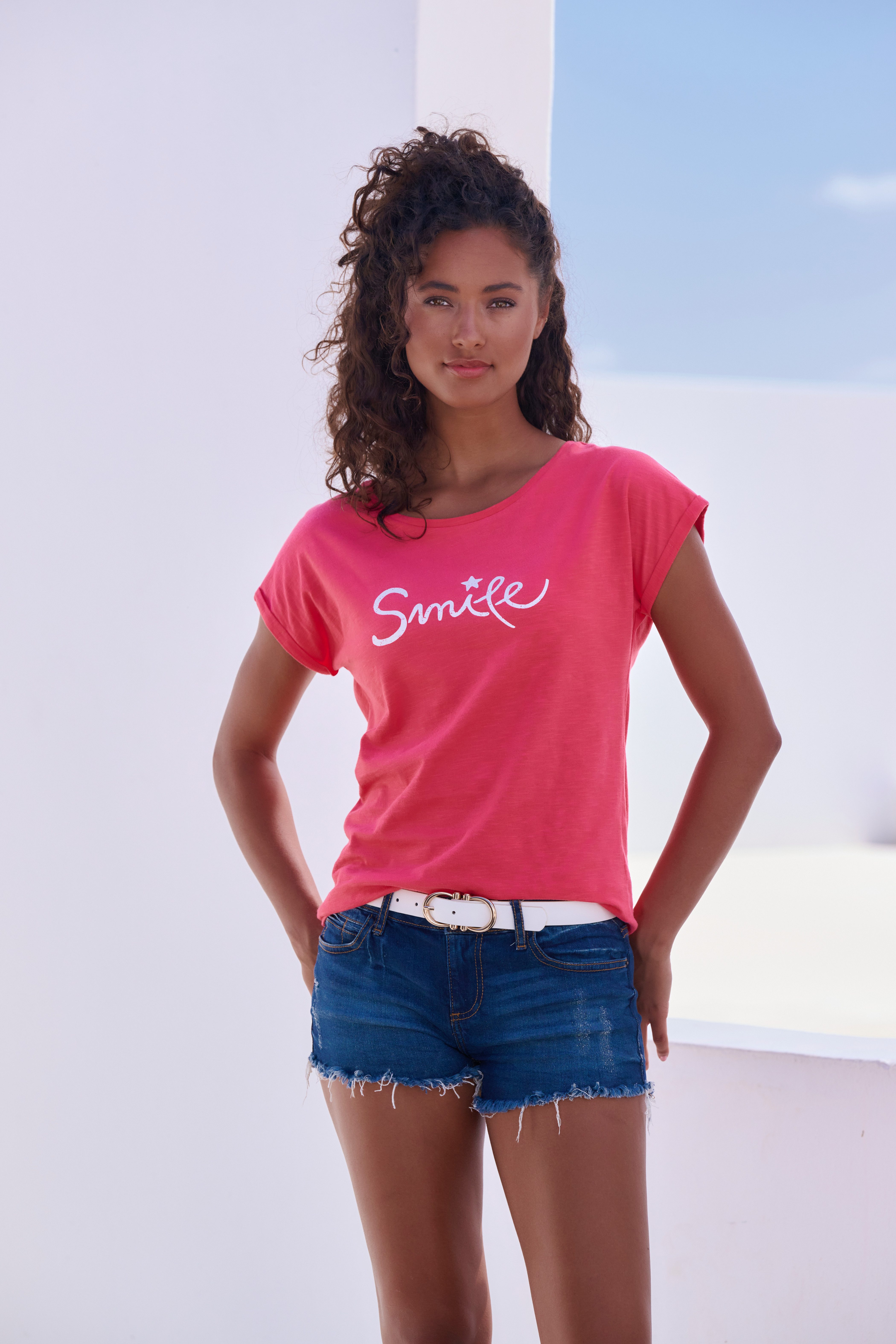 Beachtime by Lascana T-Shirt Smile aus reiner Baumwolle – Bild 4 von 4
