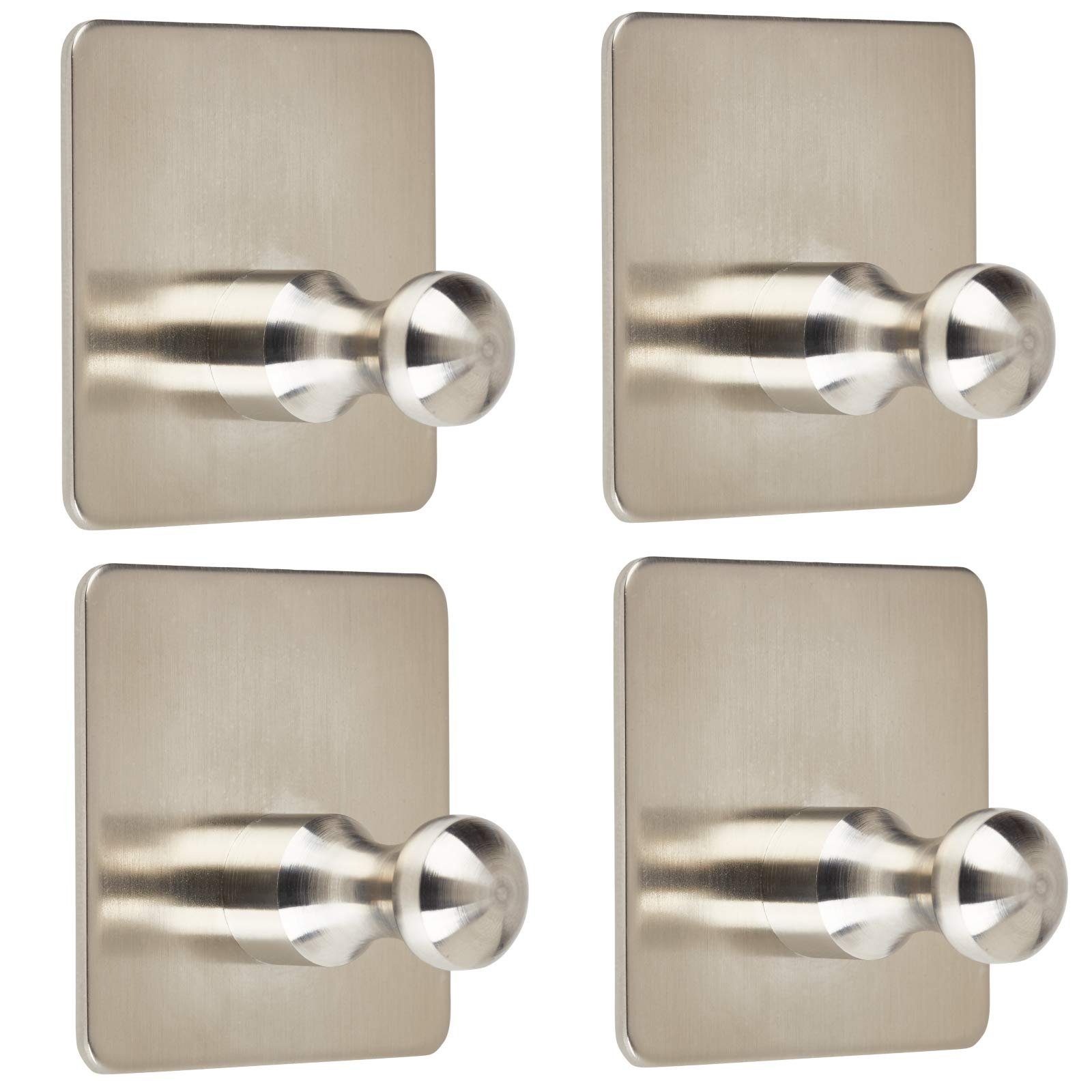 SO-TECH® Garderobenhaken 4er Set Garderobenhaken ARIA Edelstahl selbstklebend (4 St)
