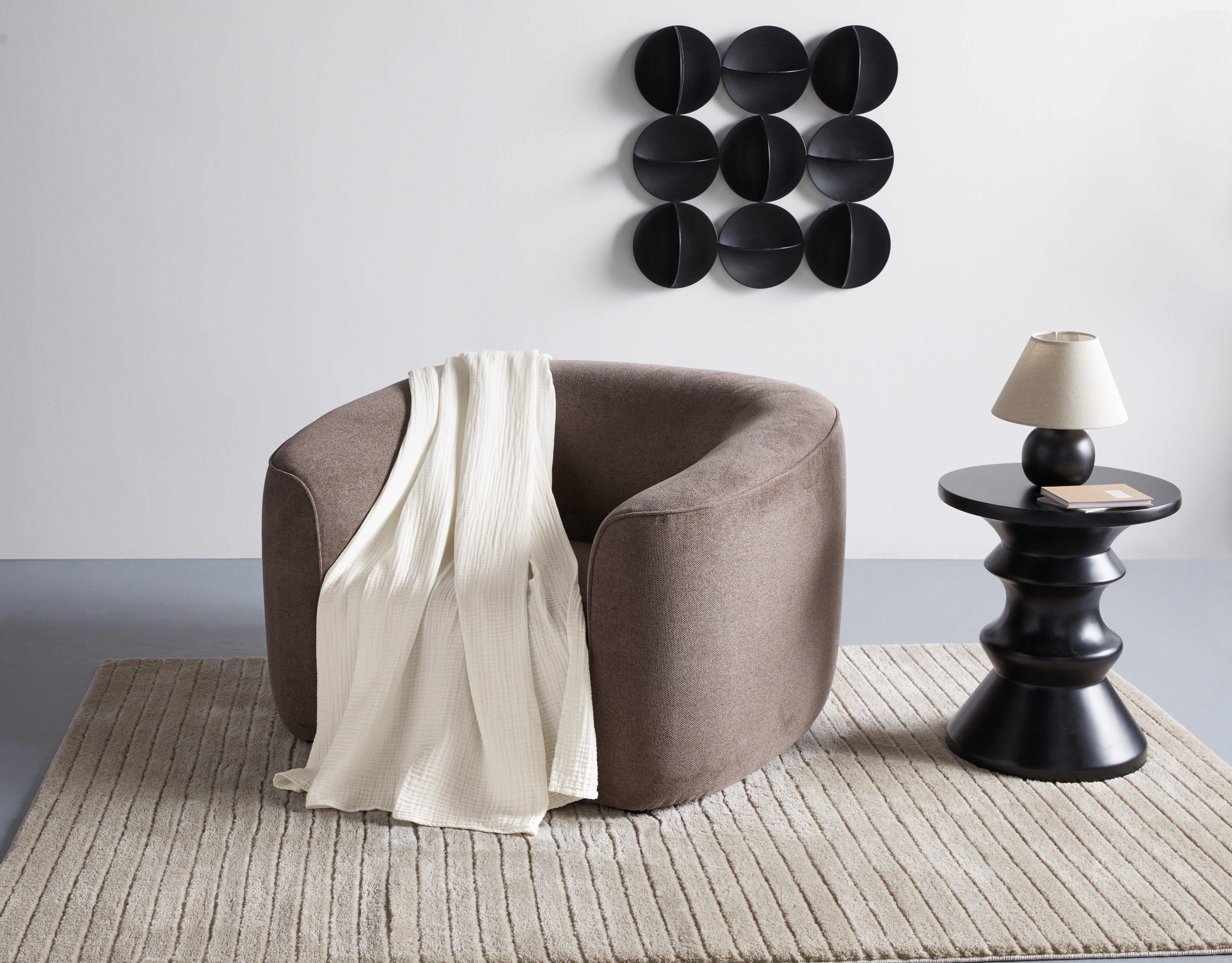 Wohndecke HEVIN, Musselin, 100% Baumwolle, Topseller!, LeGer Home by Lena Gercke, Tagesdecke im Baumwoll-Crinkle-Effekt, Musselin, Kuscheldecke – Bild 2 von 5