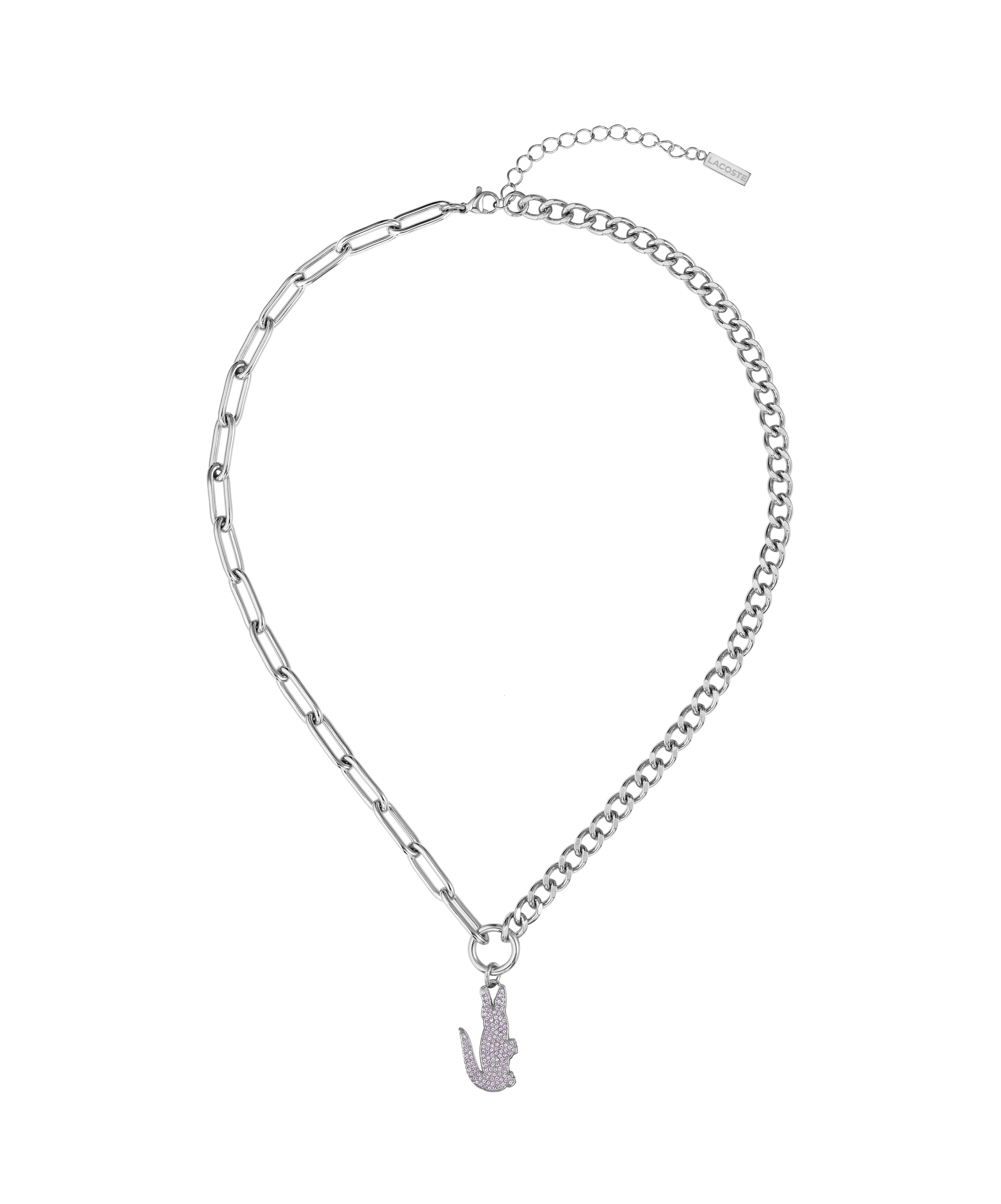 Lacoste Kette mit Anhänger CROCODILE, mit Preciosa Crystal