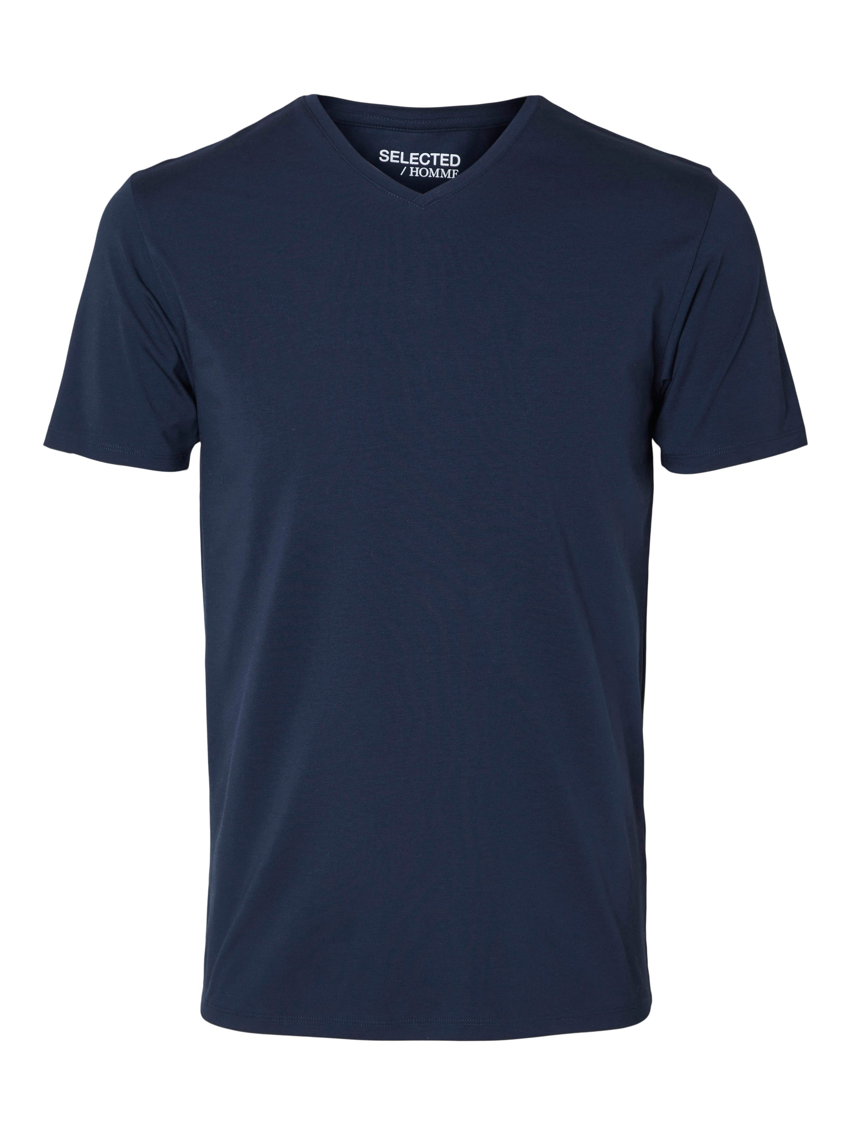 V-Shirt SLHNEWPIMA SS V-NECK TEE B NOOS