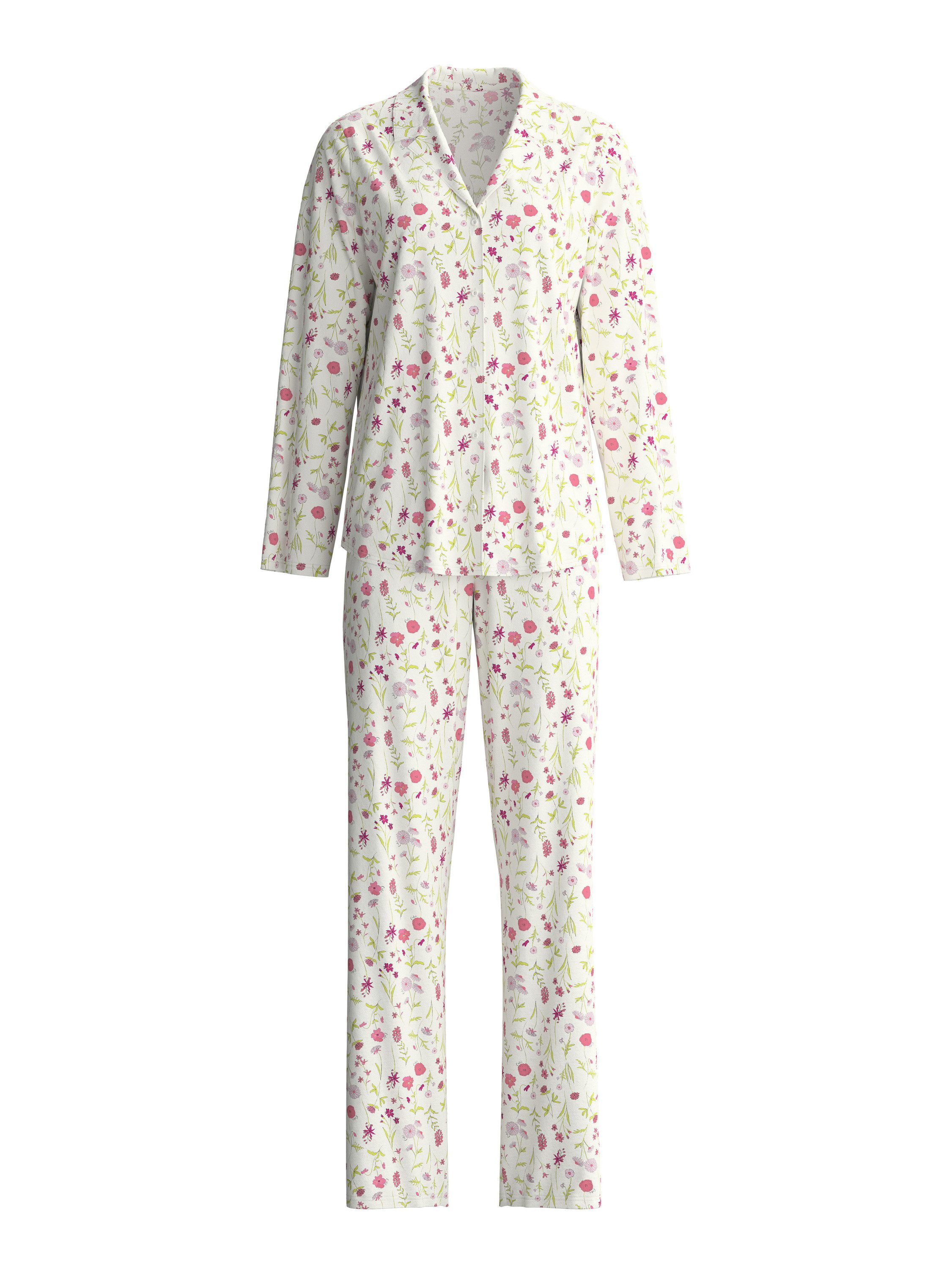 CALIDA Pyjama Cotton Special Damen (2 tlg) durchgeknöpft, weich und glatt mit Reverskragen