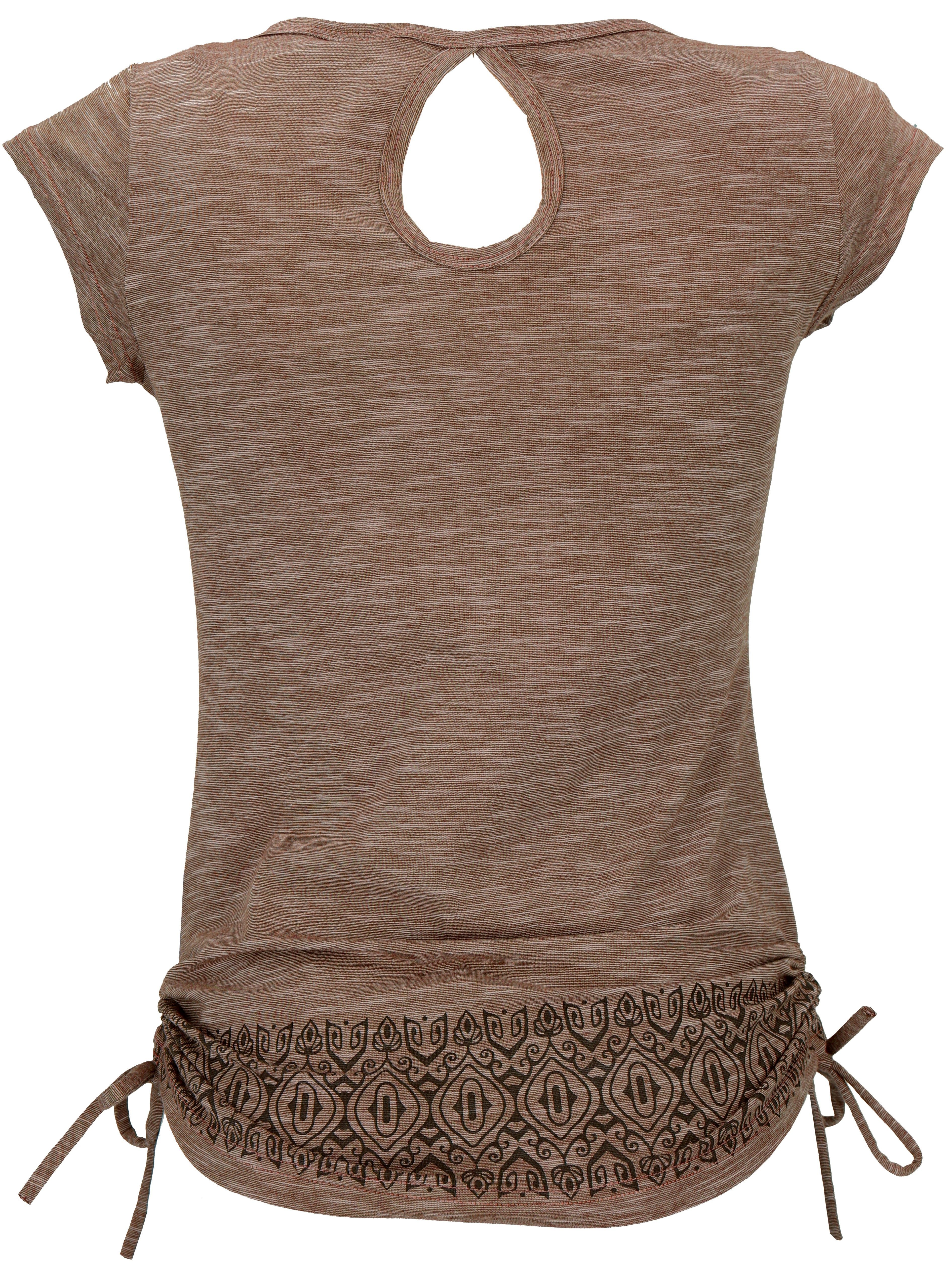 Guru-Shop T-Shirt Yoga -T-Shirt aus Bio-Baumwolle - cappuccino Festival, Et günstig online kaufen