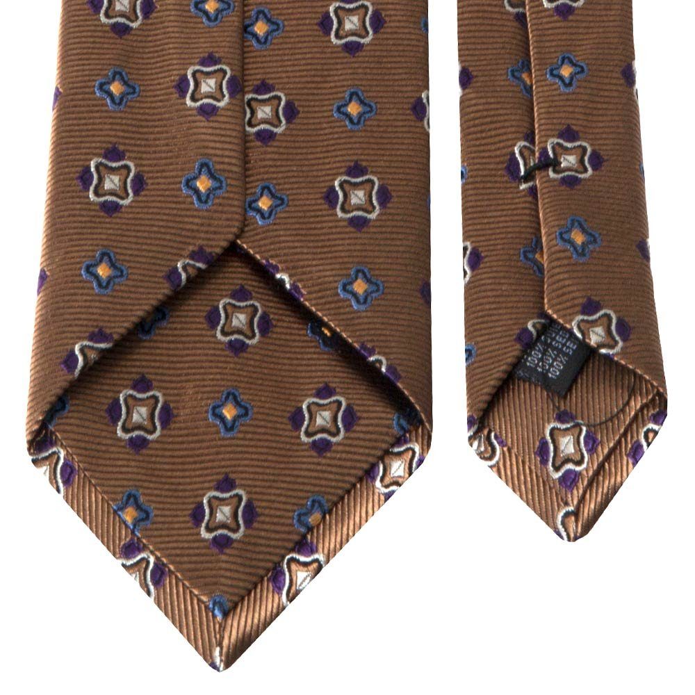 Seiden-Jacquard Hellbraun (8cm) Muster mit Krawatte Krawatte Breit BGENTS geometrischem
