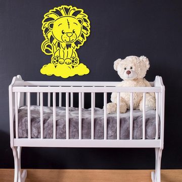 Namofactur LED Dekolicht LED Nachtlicht Baby Löwe aus Holz für Kinder I Kinderzimmer, Ohne Zugschalter/Stern, LED fest integriert, Warmweiß