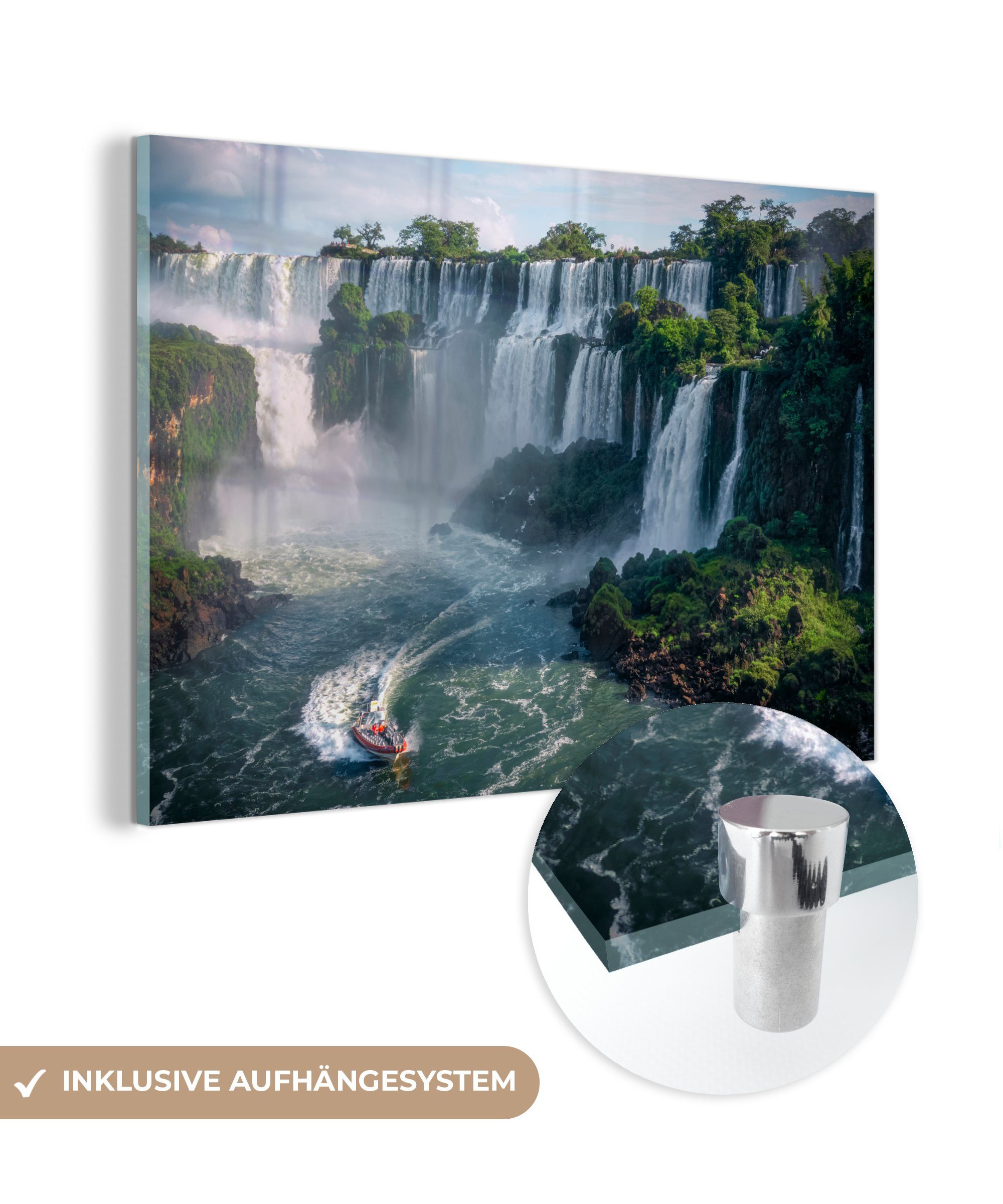 MuchoWow Acrylglasbild Argentinische Wasserfälle, (1 St), Acrylglasbilder Wohnzimmer & Schlafzimmer
