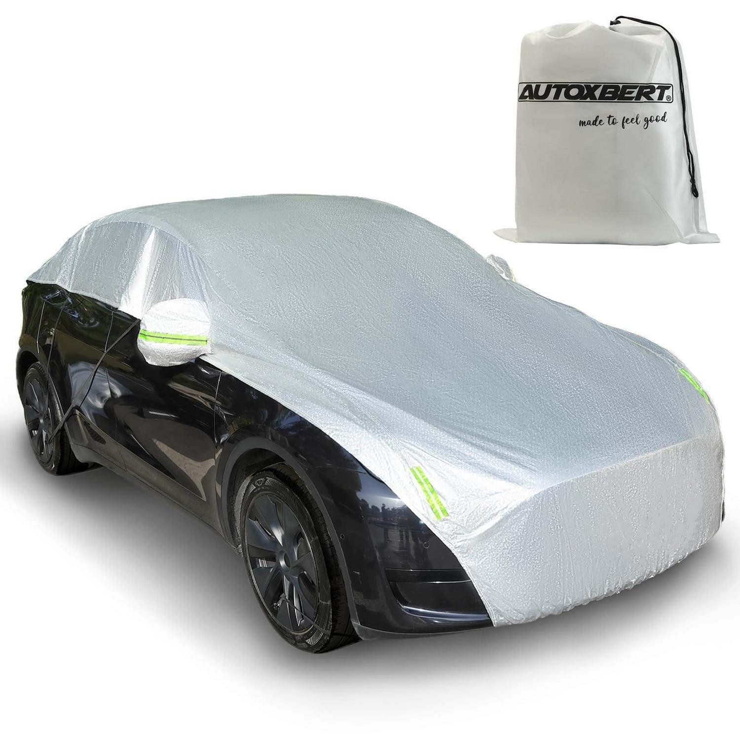 LuxusKollektion Autoplane Halbgarage Autoabdeckung UV-Schutz wasserfest staubdicht Reflektoren