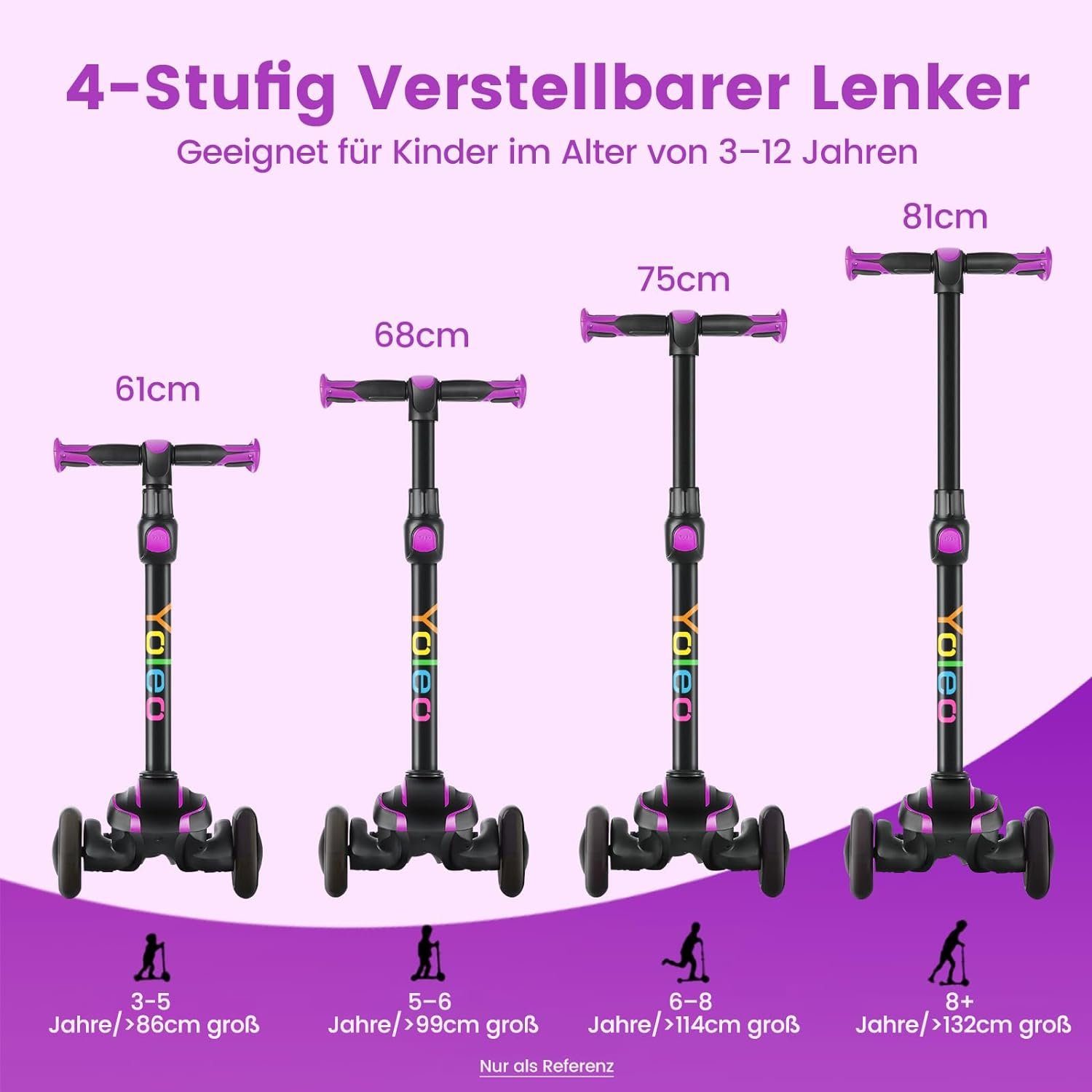 Dripex Scooter Faltbarer Kinderoller Kinderscooter Dreiradscooter ab 3 Jahre