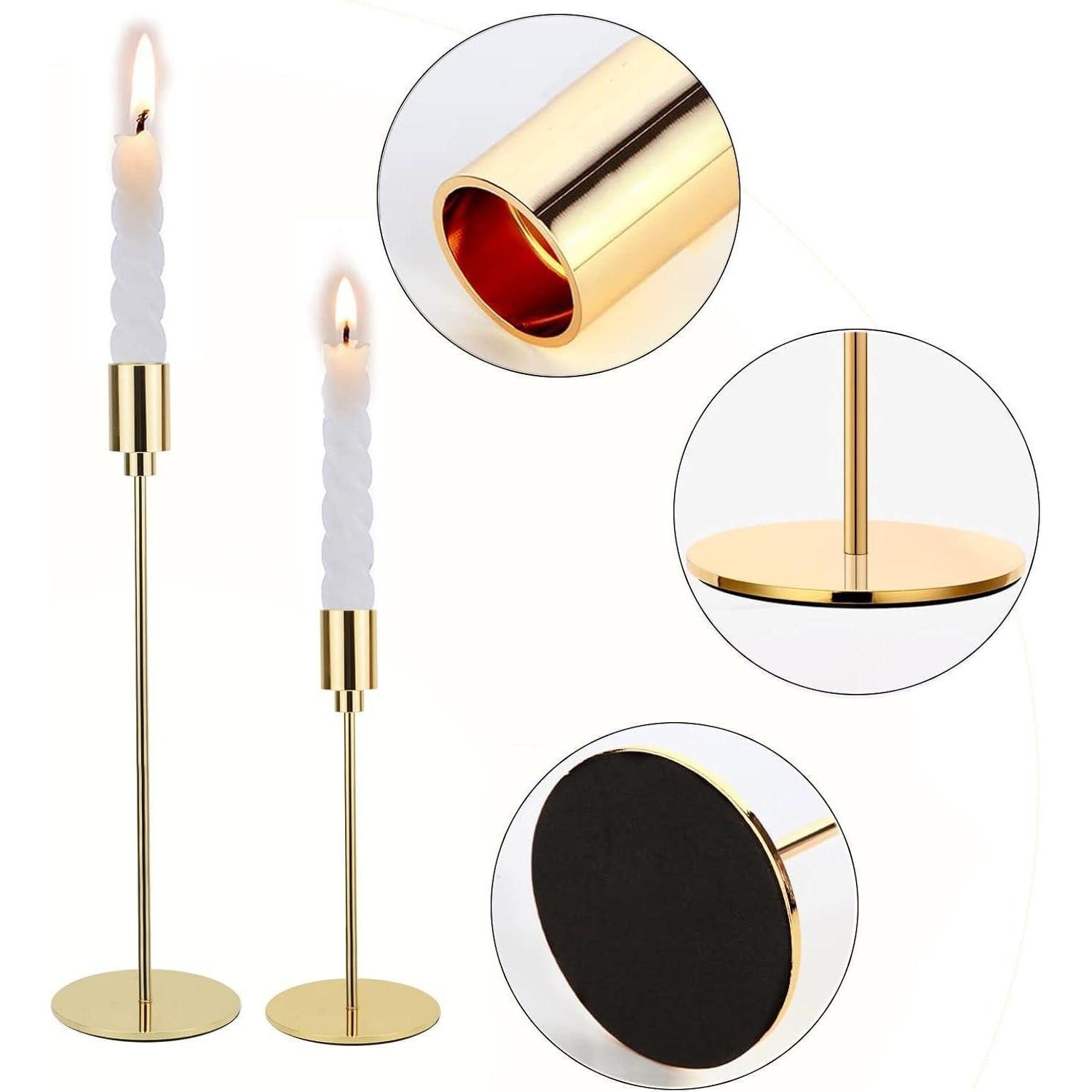 LuxusKollektion Kerzenständer Kerzenständer Set 3 Stück Gold Kerzenhalter Deko Hochzeit Edel