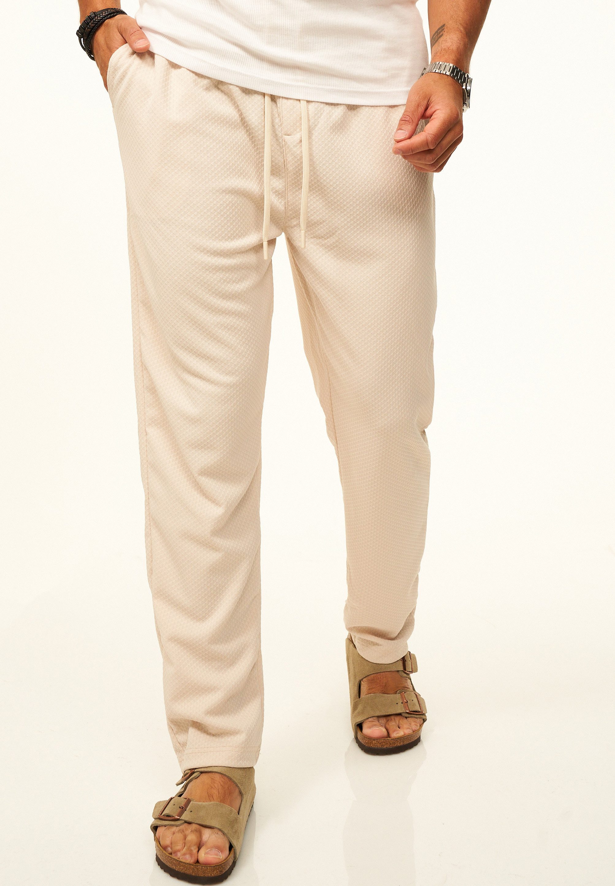Stoffhose als Sommerhose mit Gummibund & Kordel im Chinohose Stil