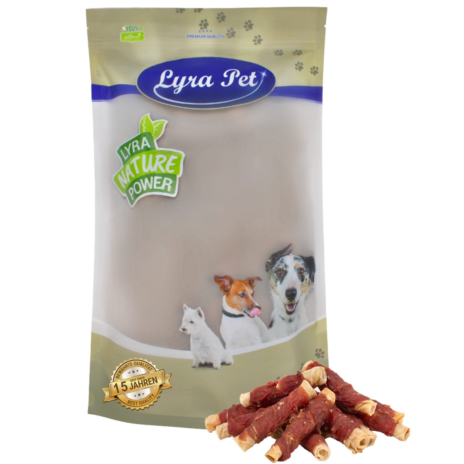 Lyra Pet 1 kg Lyra Pet® Kaurollen mit Entenbrust natur Ente, Ergänzungsfutter für: Hund