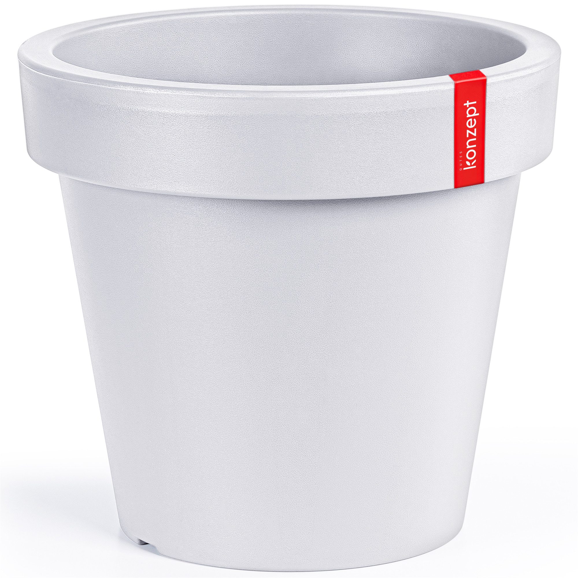 KONZEPT Blumentopf aus Kunststoff in klassisch-konischer Form, 25 cm Durchmesser, 6,7 L, Geprägtem Rand, Konische Form, Stapelbar, Volumen: 6,7 L