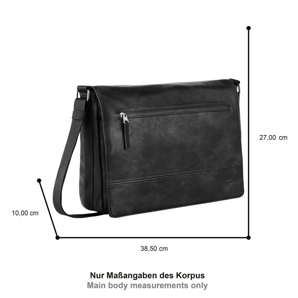 camel active Messenger Bag Traces, aus Lederimitat, funktional mit vielen Fächern & hochwertigem Gurtband