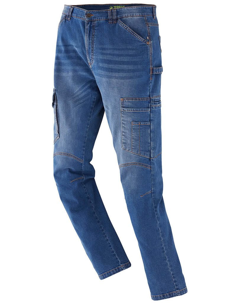 Terrax Workwear Arbeitshose Herren Denim-Arbeitshose Jeans-Look in sportlich schmaler Passform