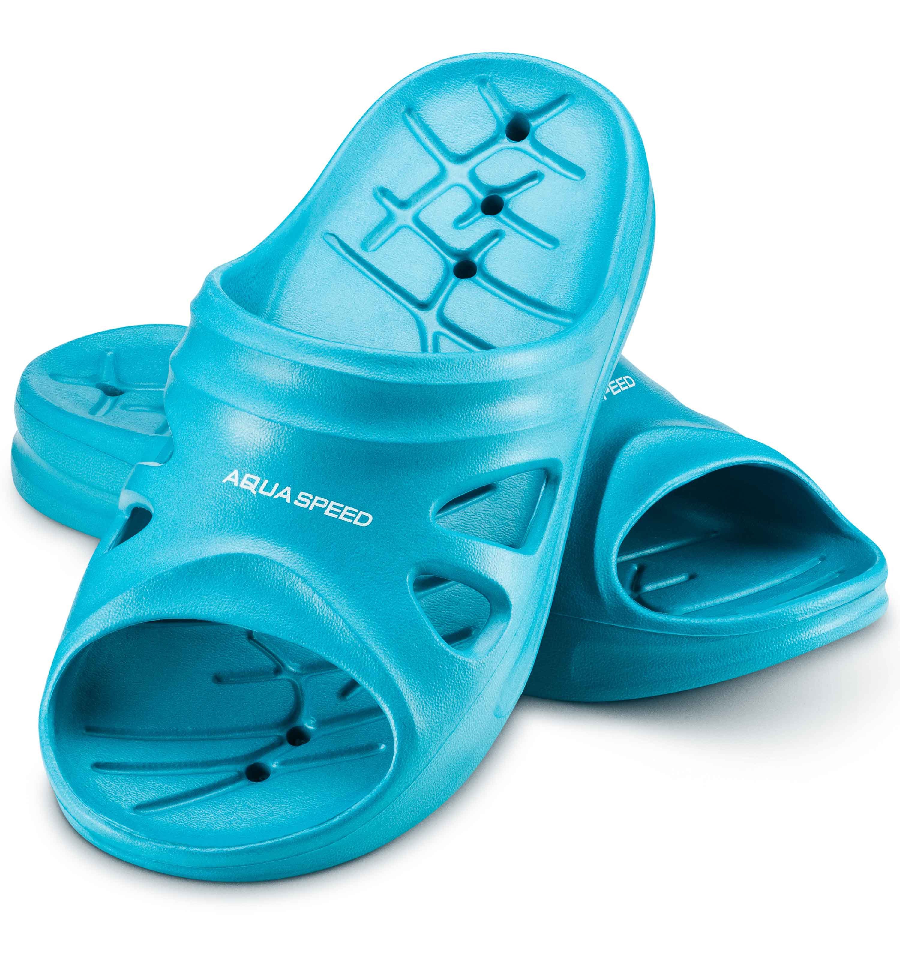 Aqua Speed Badelatschen FLORIDA + Mikrofaserhandtuch Damen Herren Kinder Badepantolette