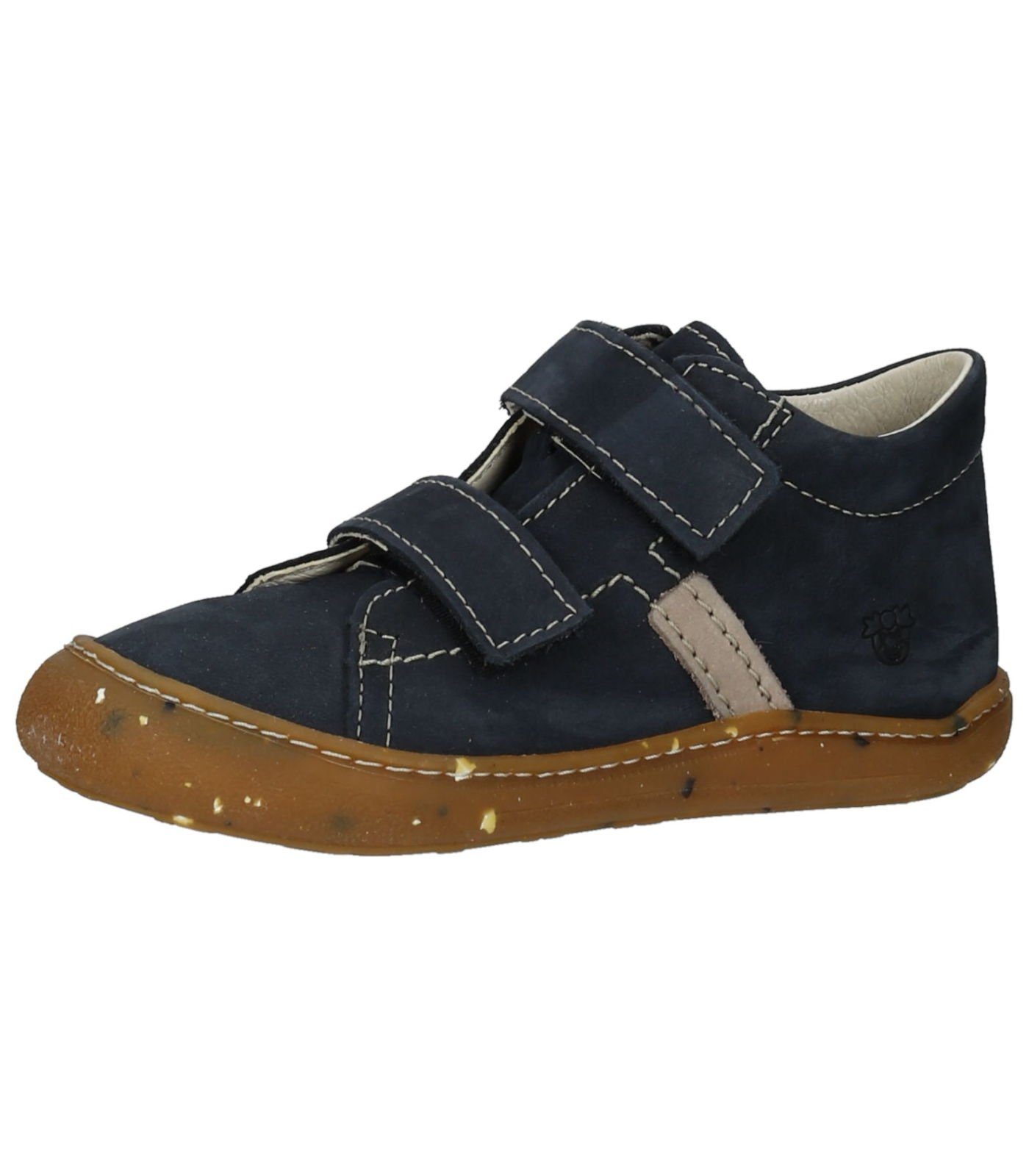 Pepino Halbschuhe Leder Klettschuh Blau/Beige