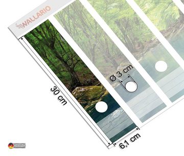 Wallario Etiketten Klarer See im Wald, Ordnerrücken-Sticker in verschiedenen Ausführungen